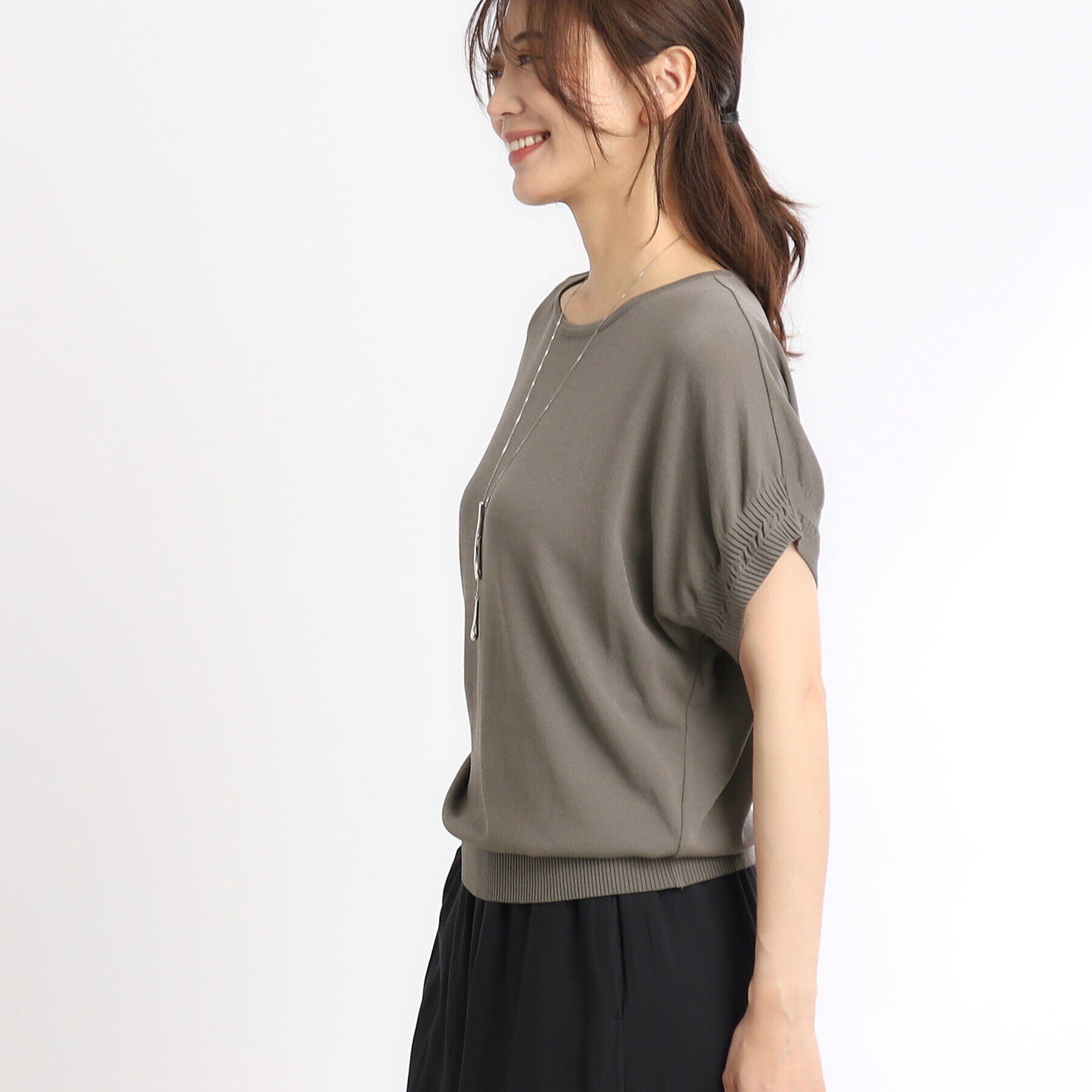 Reflect「【SALE／人気♪／WEB限定カラーあり／洗える／二の腕カバー◎】ボートネックニット」|ニット・セーター|