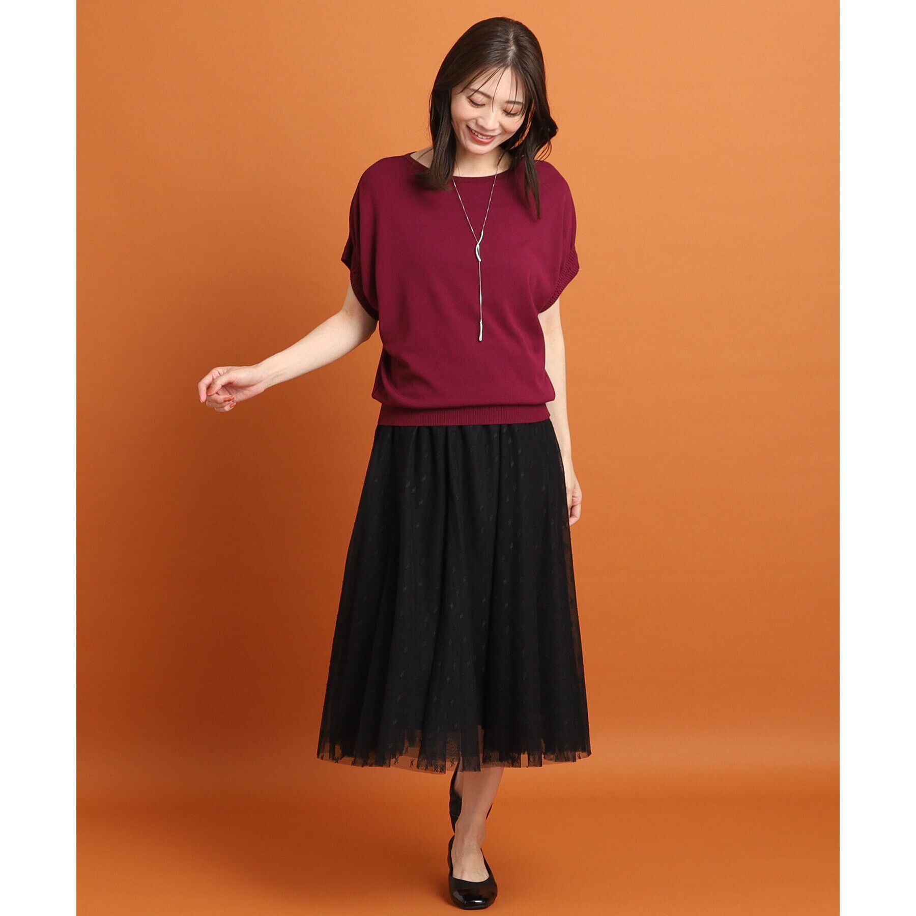 Reflect「【SALE／人気♪／WEB限定カラーあり／洗える／二の腕カバー◎】ボートネックニット」|ニット・セーター|