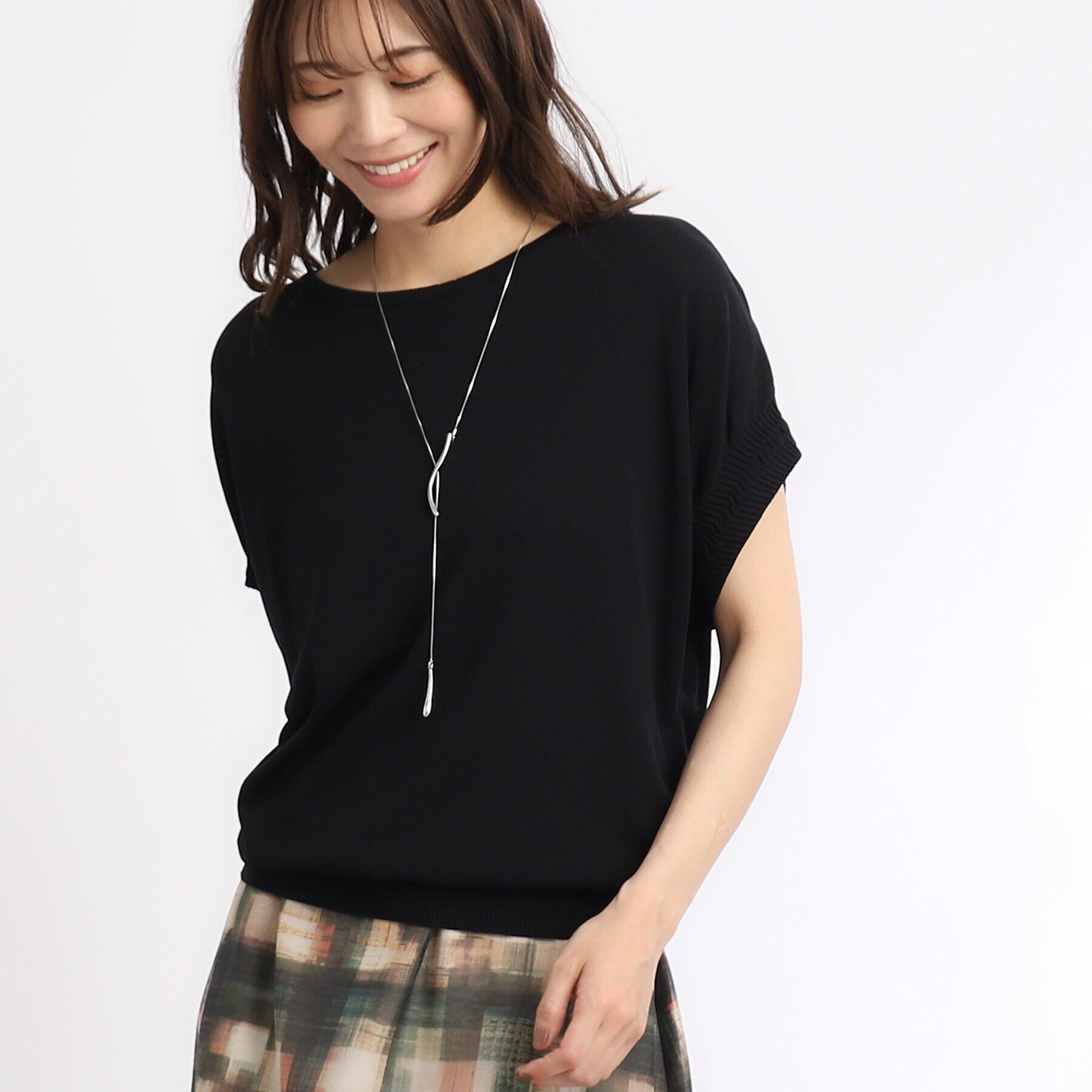 Reflect「【SALE／人気♪／WEB限定カラーあり／洗える／二の腕カバー◎】ボートネックニット」|ニット・セーター|