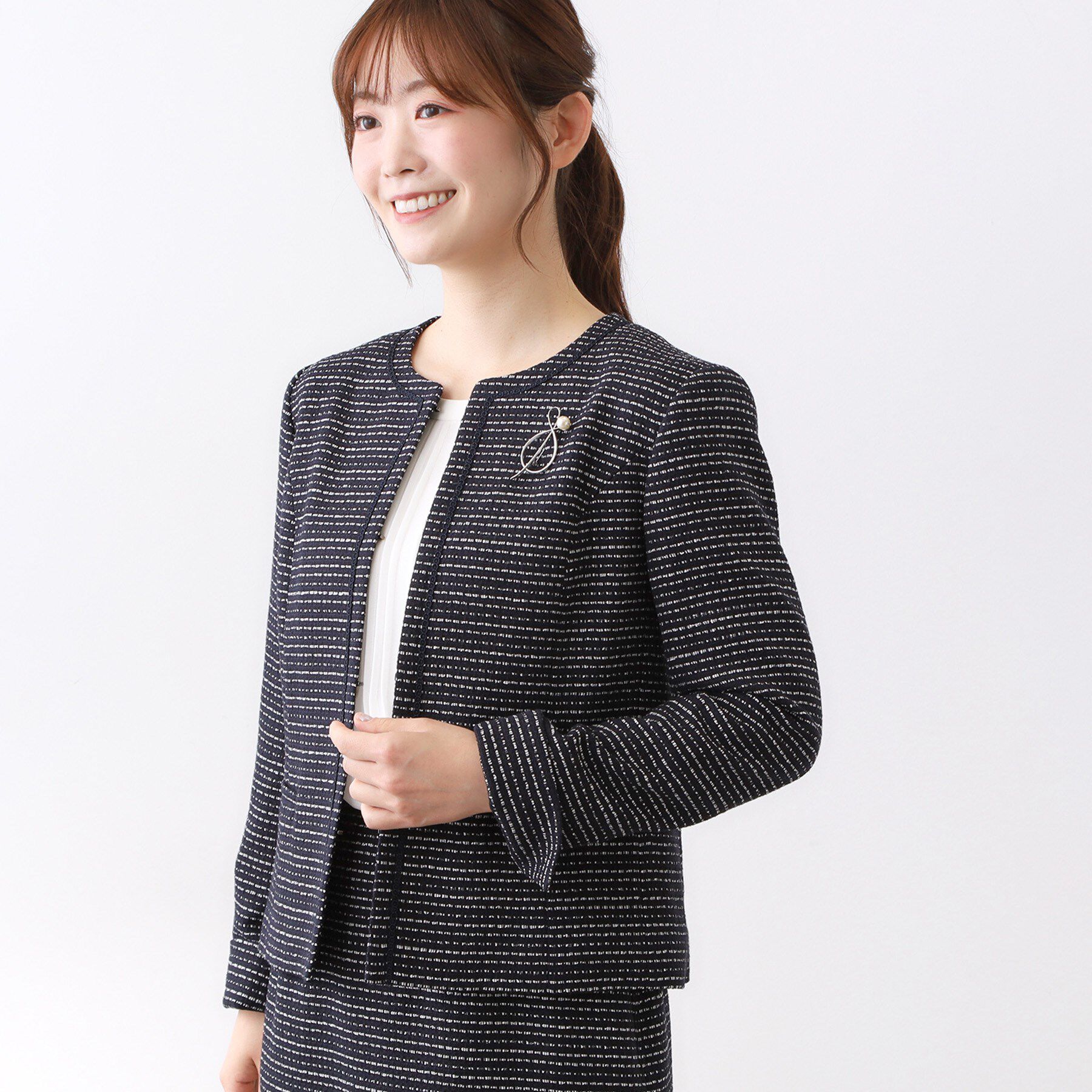 Reflect「【フォーマル／入卒／セットアップ可】ツイードジャケット」|ノーカラージャケット|