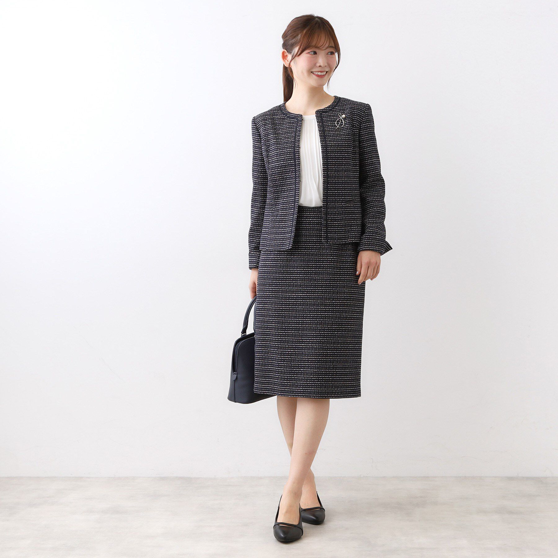 Reflect「【フォーマル／入卒／セットアップ可】ツイードジャケット」|ノーカラージャケット|