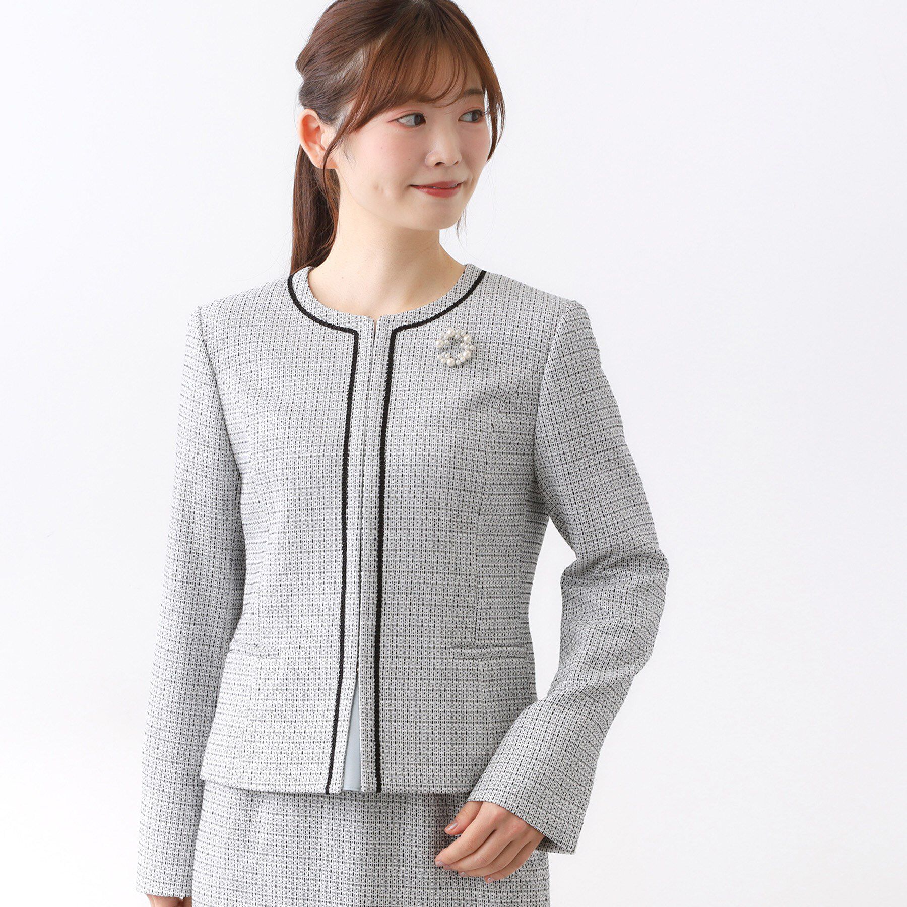 Reflect「【フォーマル／入卒／セットアップ可】ツイードジャケット」|ノーカラージャケット|