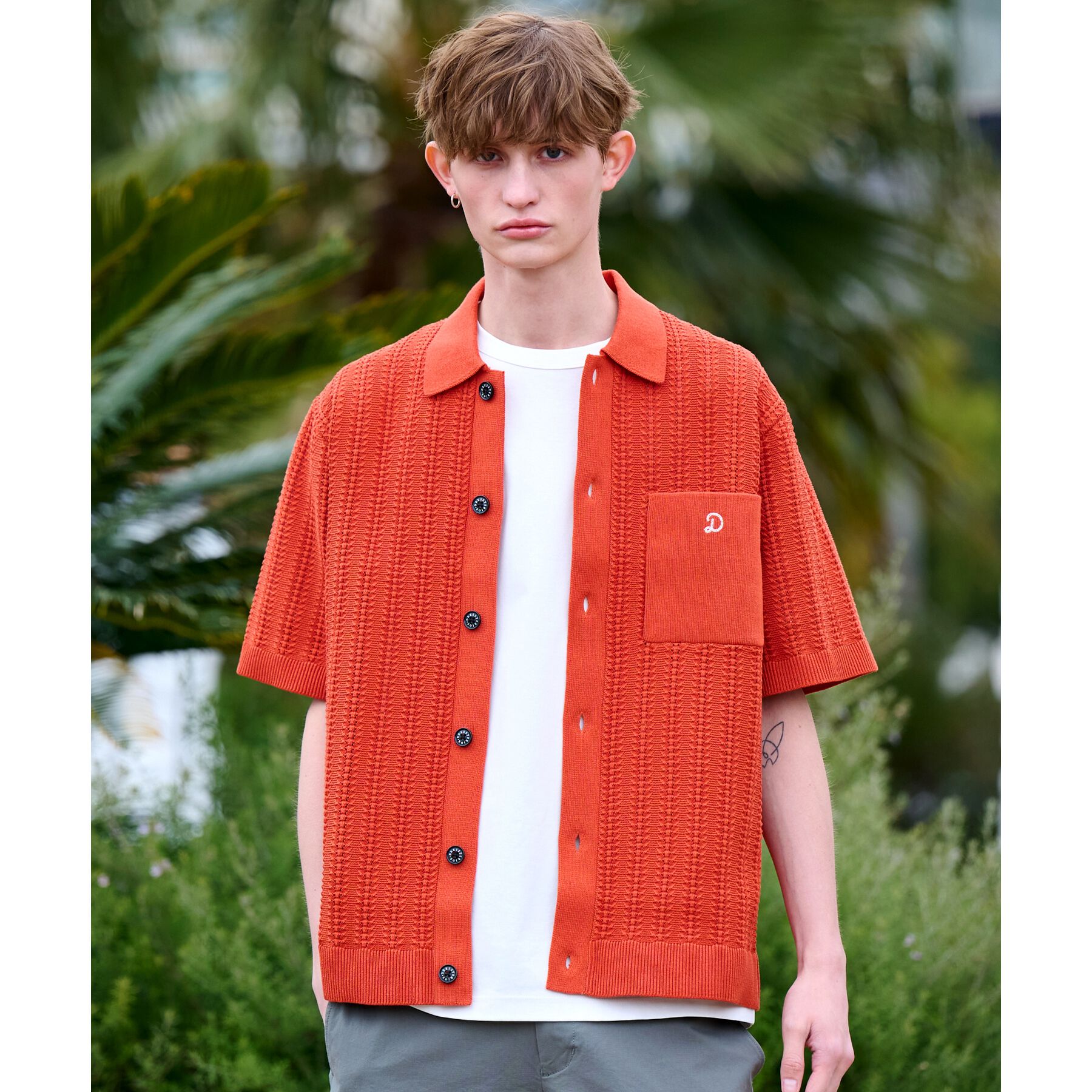 DRESSTERIOR「【Safari5月号掲載】オーガニックコットン キューバニットシャツ」|ニット・セーター|オレンジ(067)