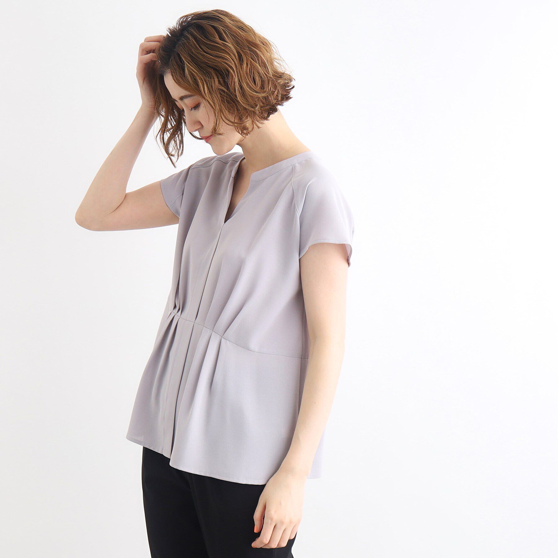 grove「スキッパーウエストタックペプラムブラウス」|シャツ・ブラウス|