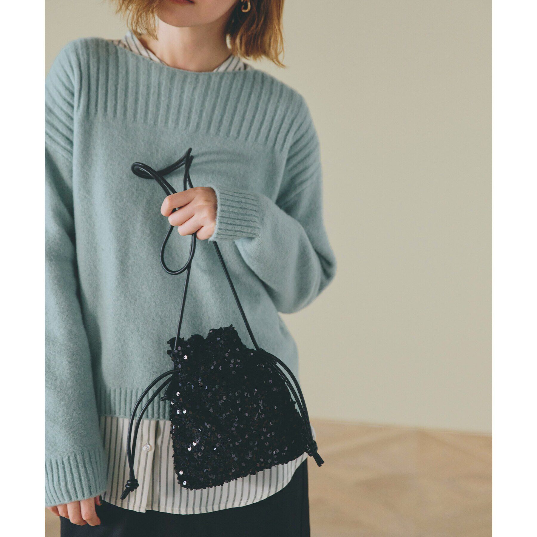 grove「【雑誌掲載】アソート巾着ミニショルダー」|ショルダー・メッセンジャー|ブラック(419)