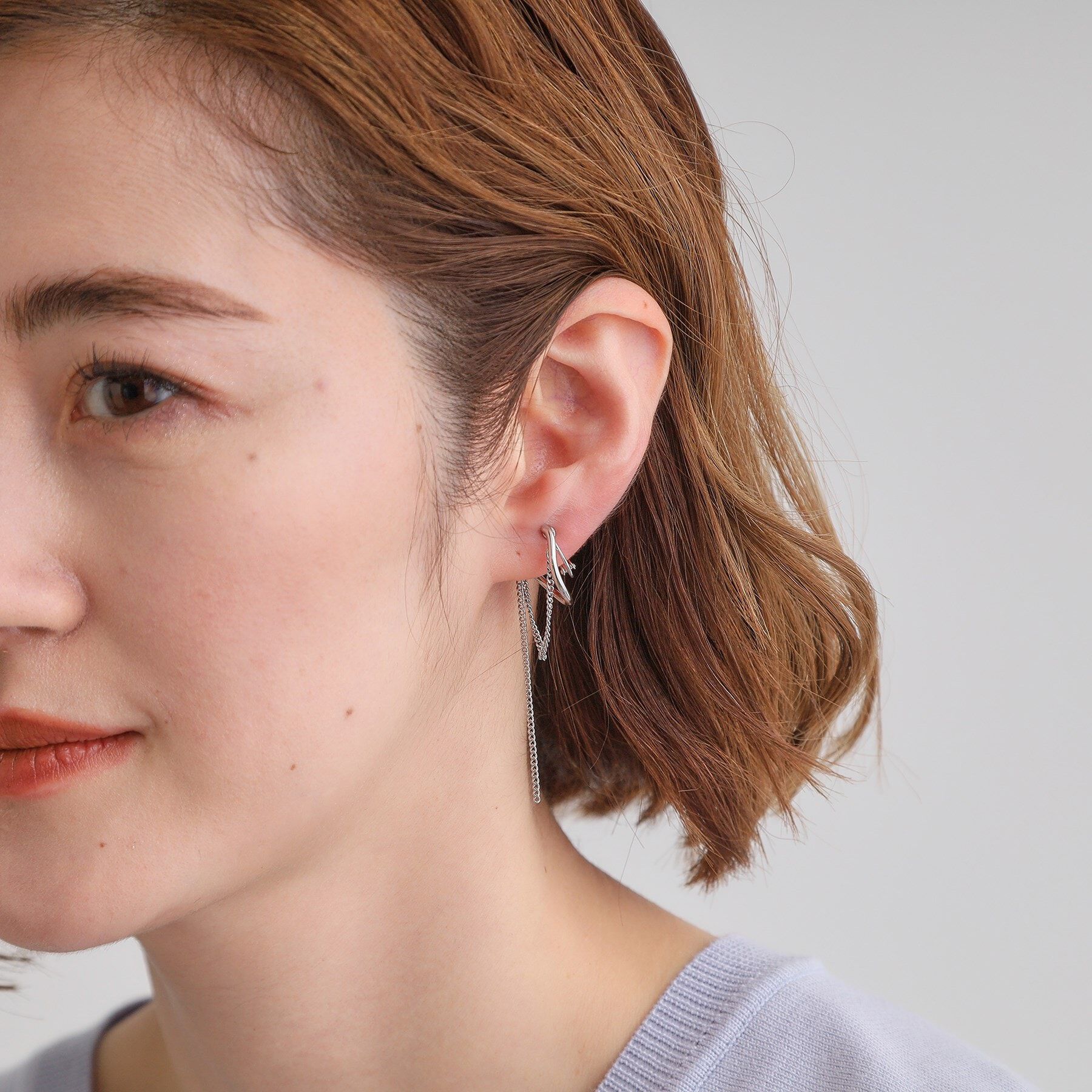 grove「メタルチェーンイヤリング」|イヤリング|