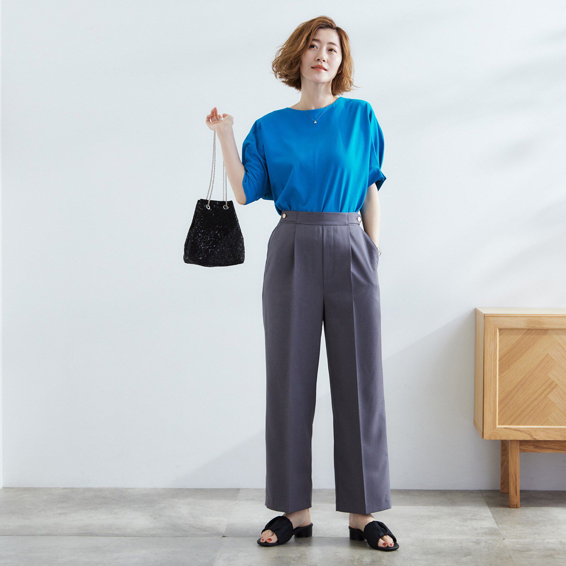 grove「【UVカット/ひんやり/二の腕カバー】タックドルマンプルオーバー」|Tシャツ・カットソー|