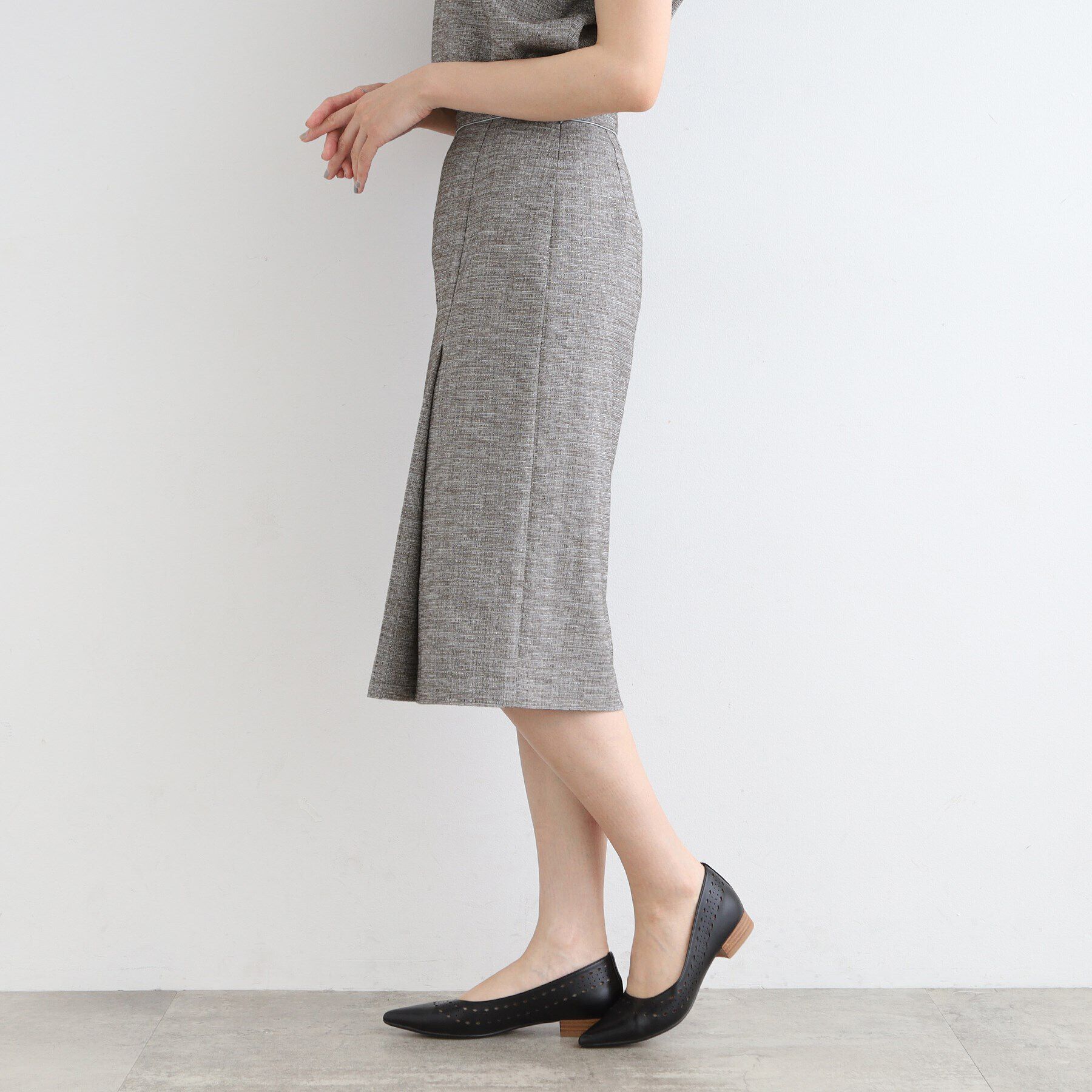 INDIVI「【洗える／日本製／SETUP可能】サマーツィード ストレートスカート」|スーツ|