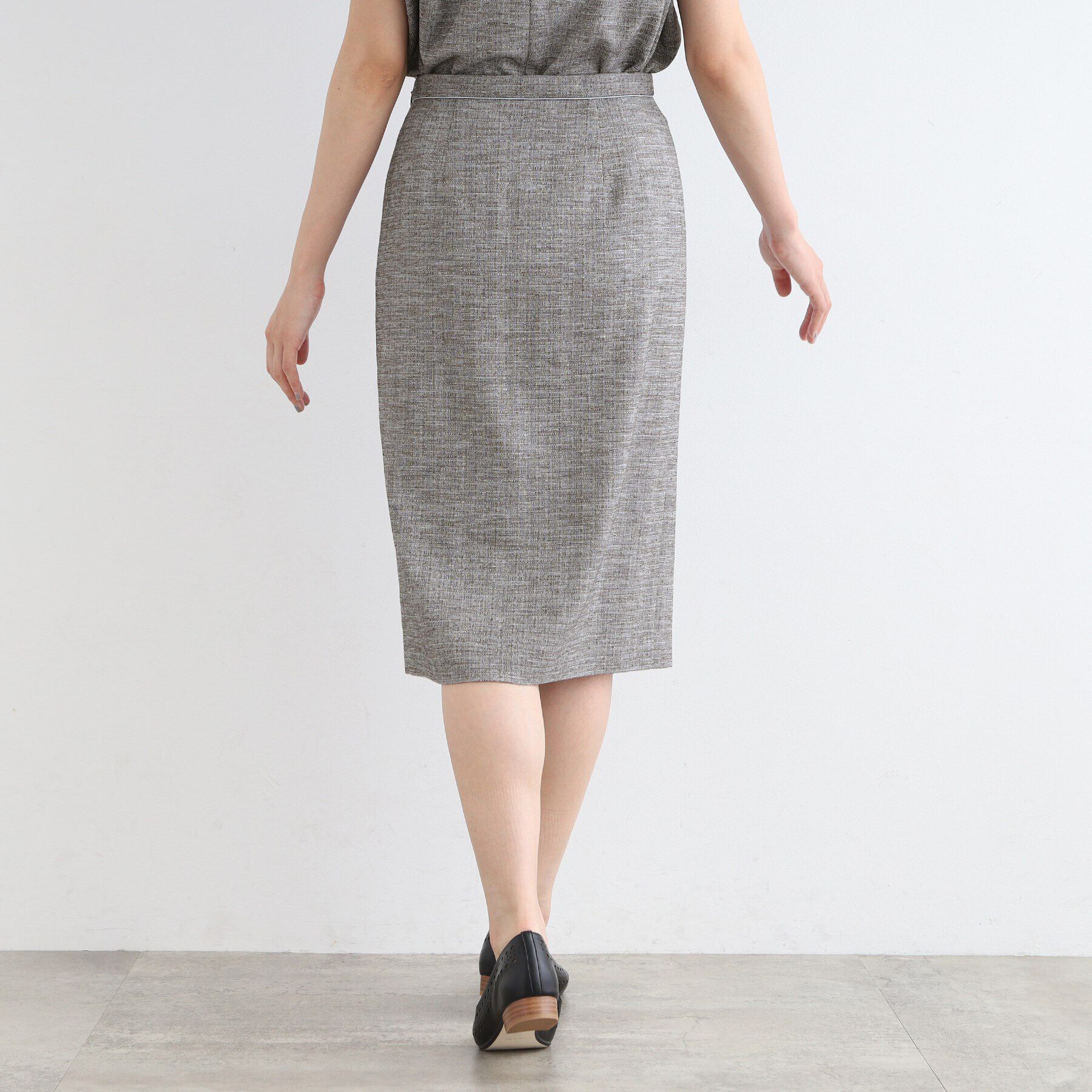 INDIVI「【洗える／日本製／SETUP可能】サマーツィード ストレートスカート」|スーツ|