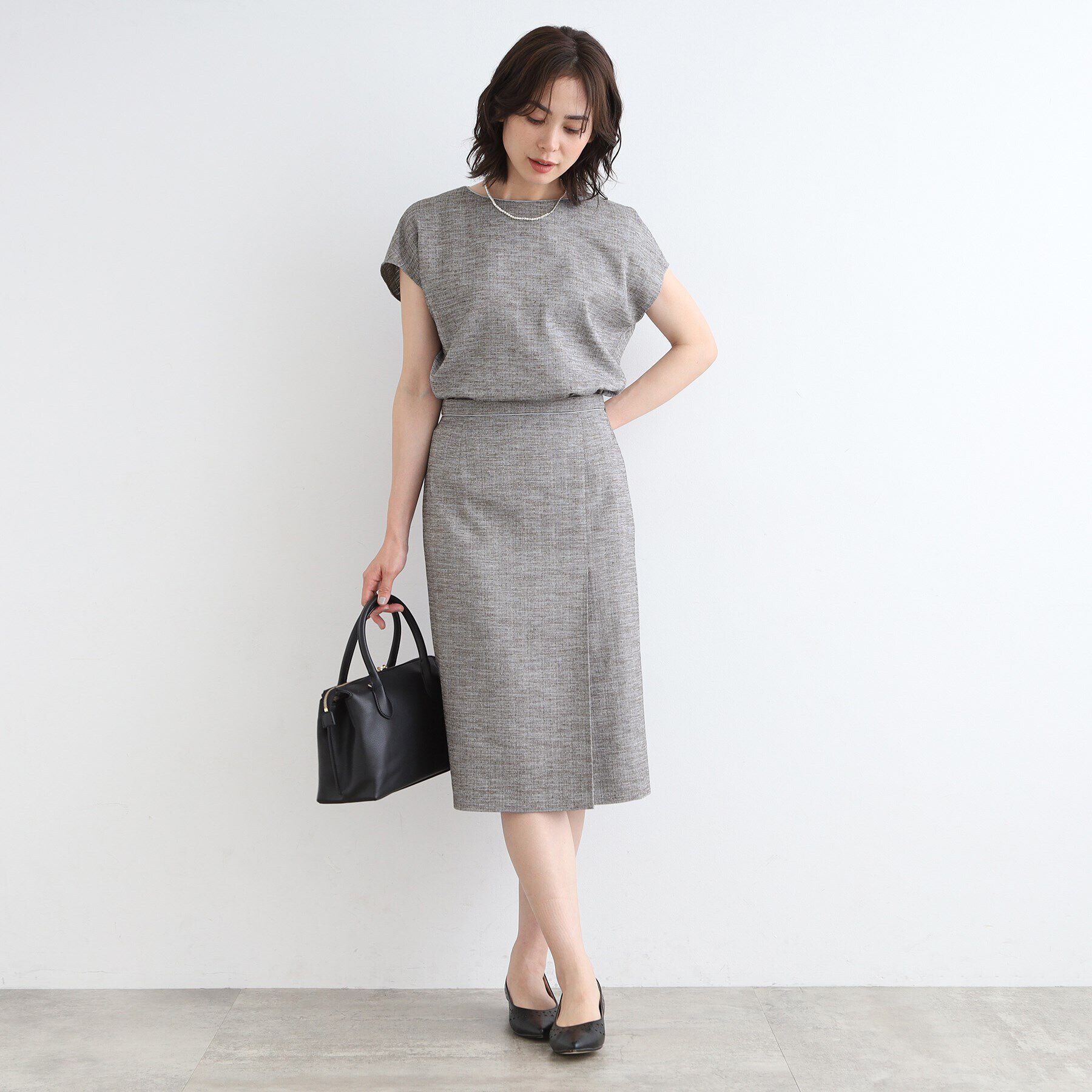 INDIVI「【洗える／日本製／SETUP可能】サマーツィード ストレートスカート」|スーツ|