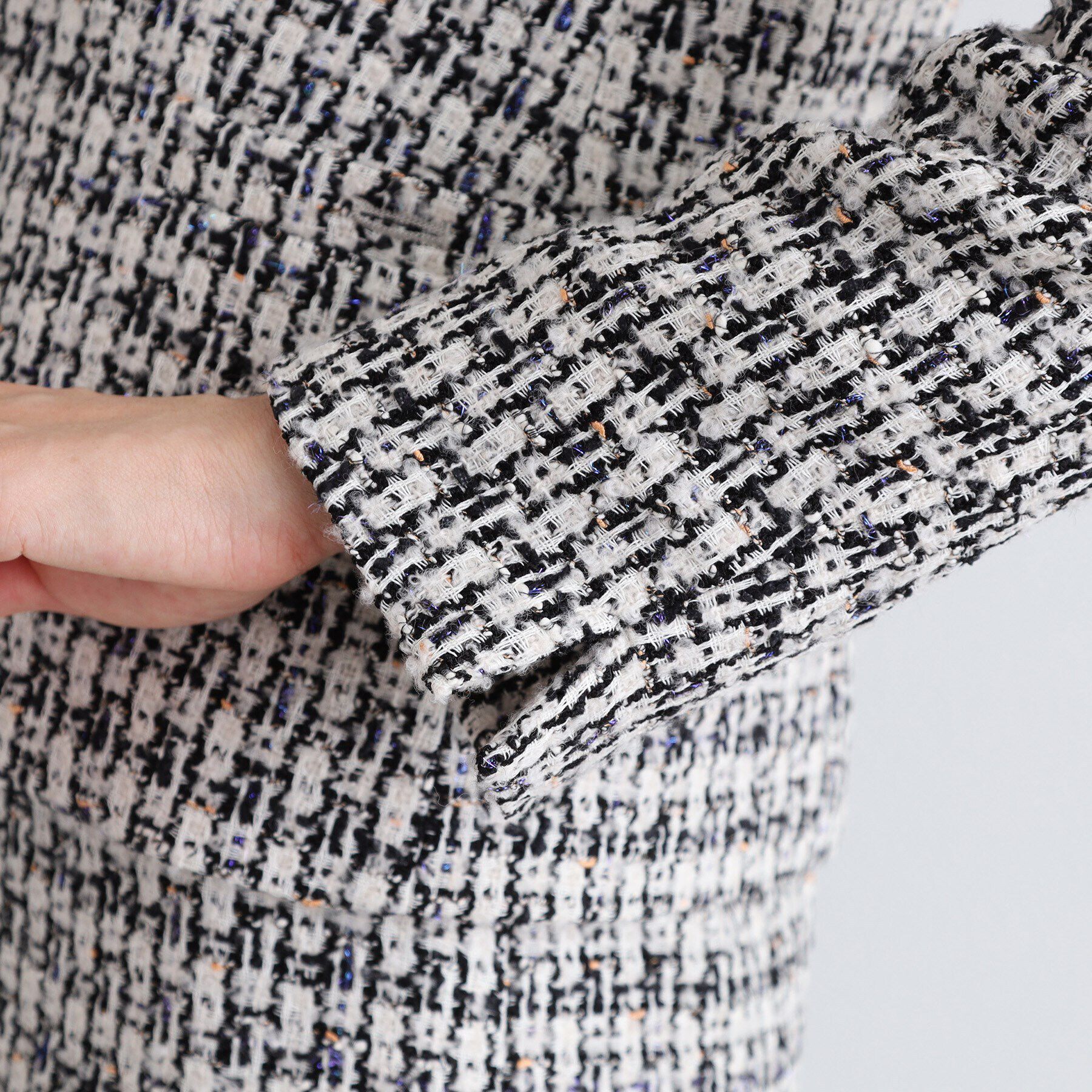 INDIVI「【日本製／SETUP可能】ファンシーツィードジャケット」|ノーカラージャケット|