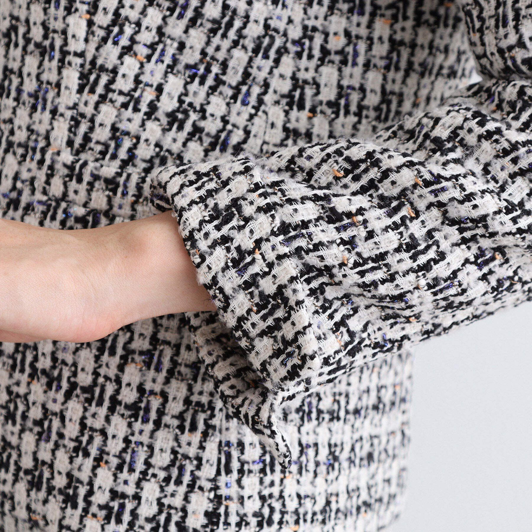 INDIVI「【日本製／SETUP可能】ファンシーツィードジャケット」|ノーカラージャケット|