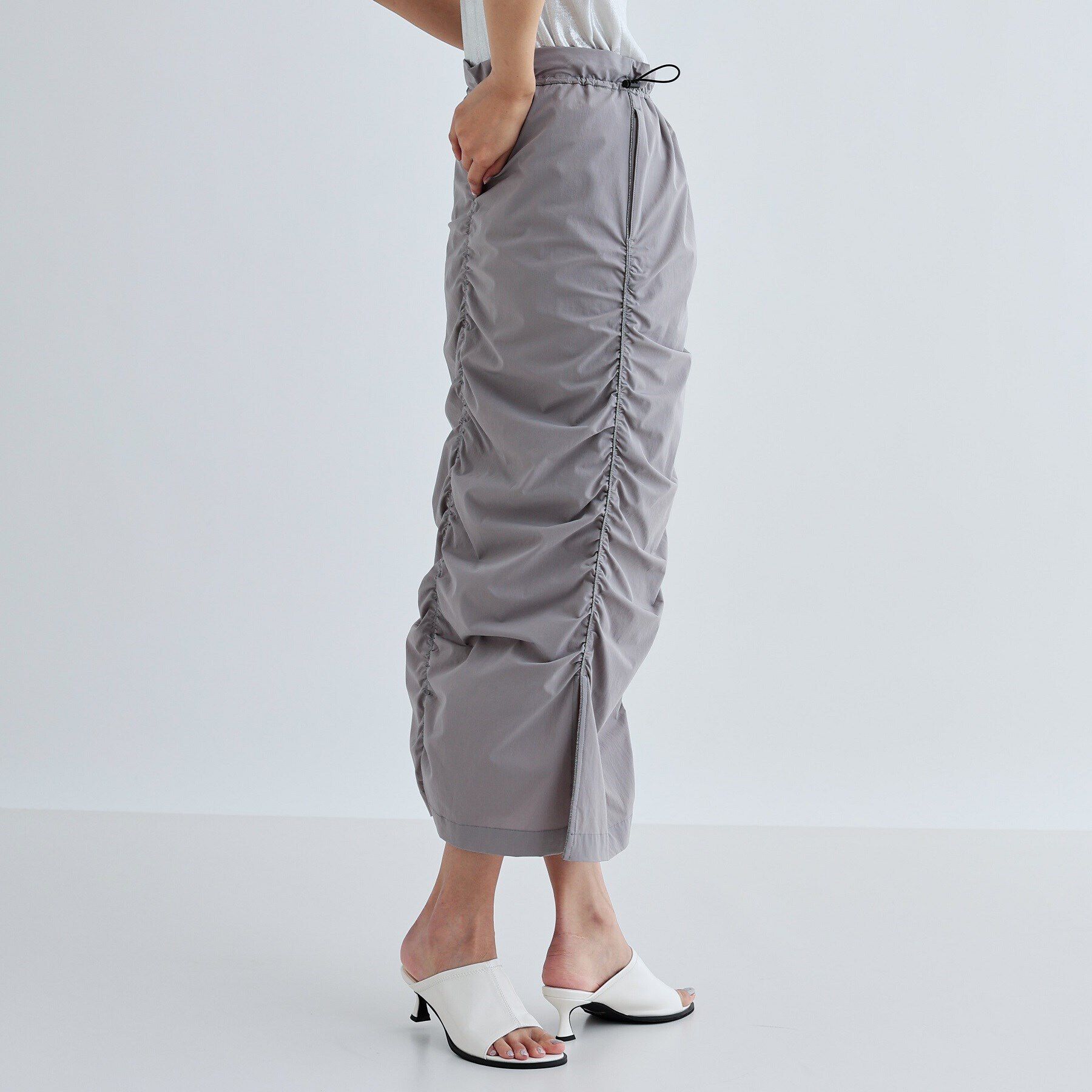 GALLEST「シャーリングナイロンスカート」|スカート|