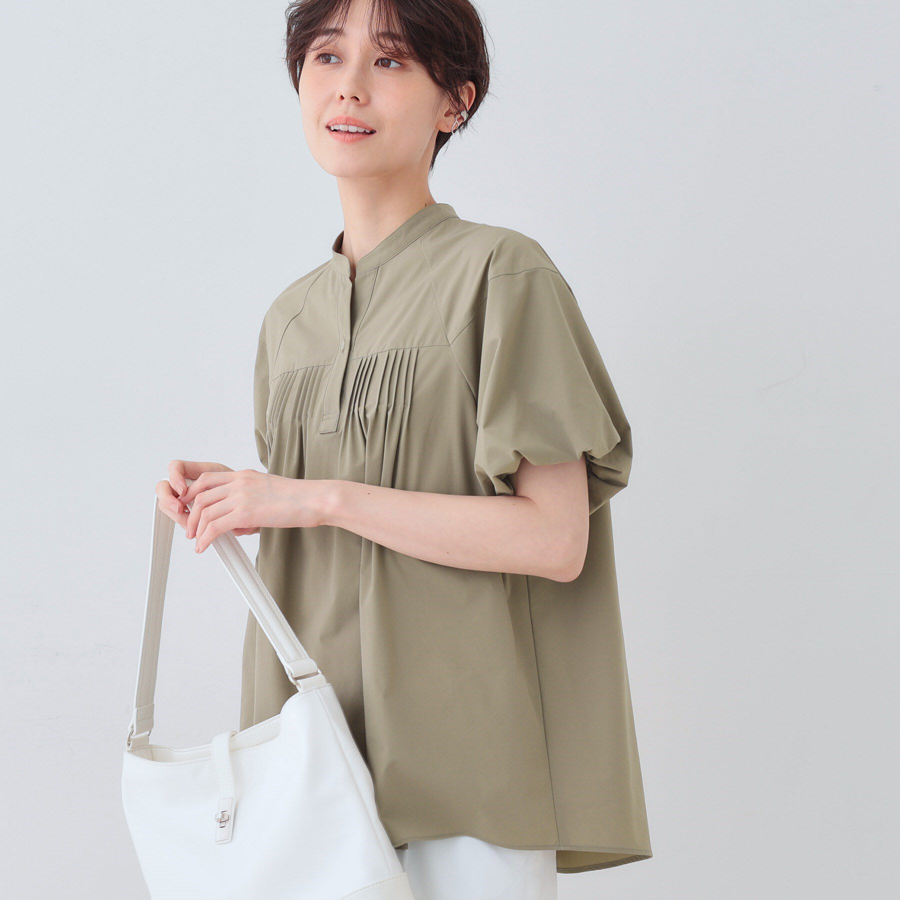 INDIVI「【通気性◎撥水／UV／SETUP可能】アクティブブラウス」|シャツ・ブラウス|