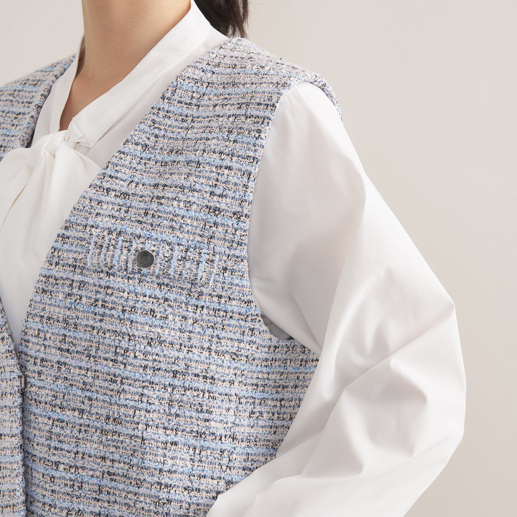 INDIVI「【2点セット／洗える／セレモニー】ツイードジレ＆ボウタイブラウス」|その他|