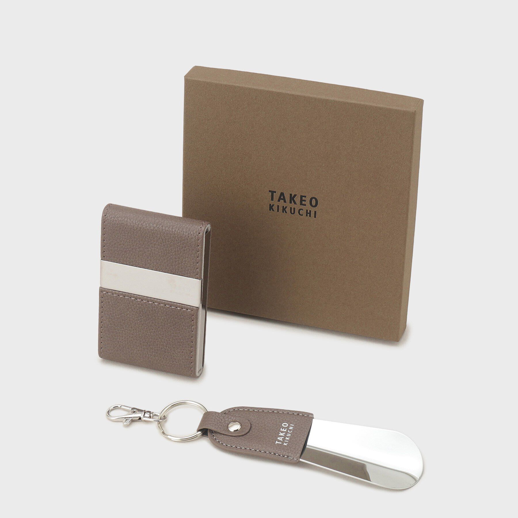 TAKEO KIKUCHI「【BOXセット】名刺入れ＆シューホーンセット」|その他|チャコールグレー(0