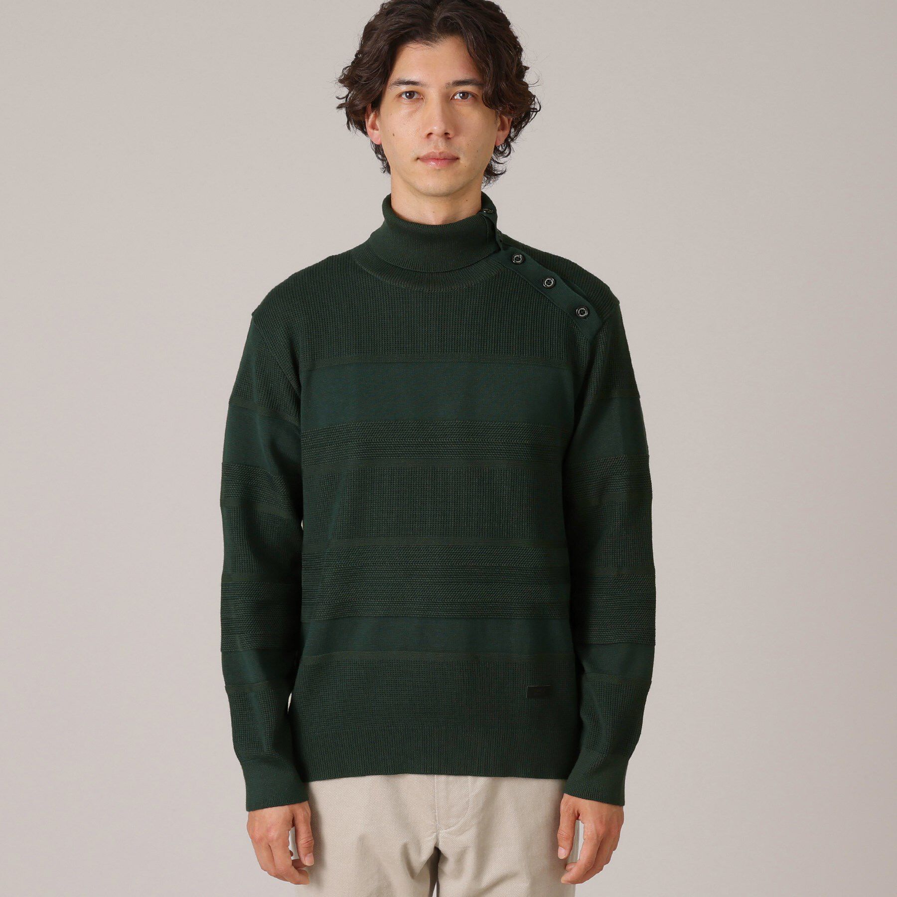 TAKEO KIKUCHI「【Made in JAPAN】ボタン タートルネック ニット」|ニット・セーター|