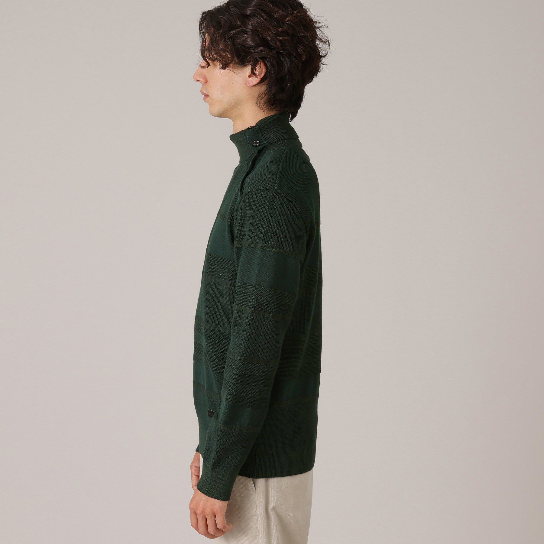 TAKEO KIKUCHI「【Made in JAPAN】ボタン タートルネック ニット」|ニット・セーター|