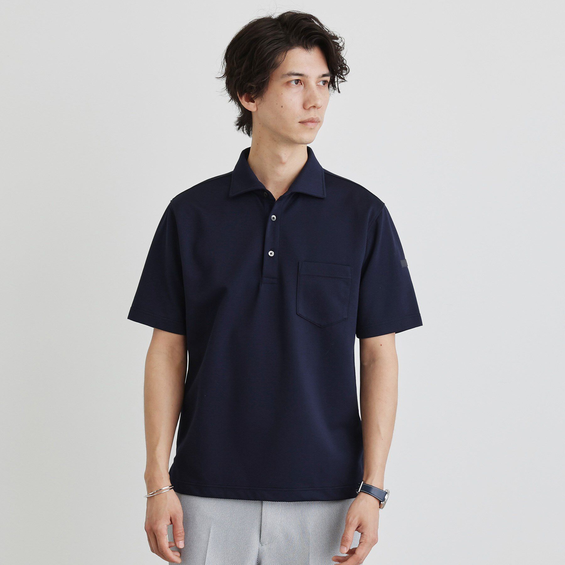 TAKEO KIKUCHI「千鳥柄ポロシャツ」|ポロシャツ|