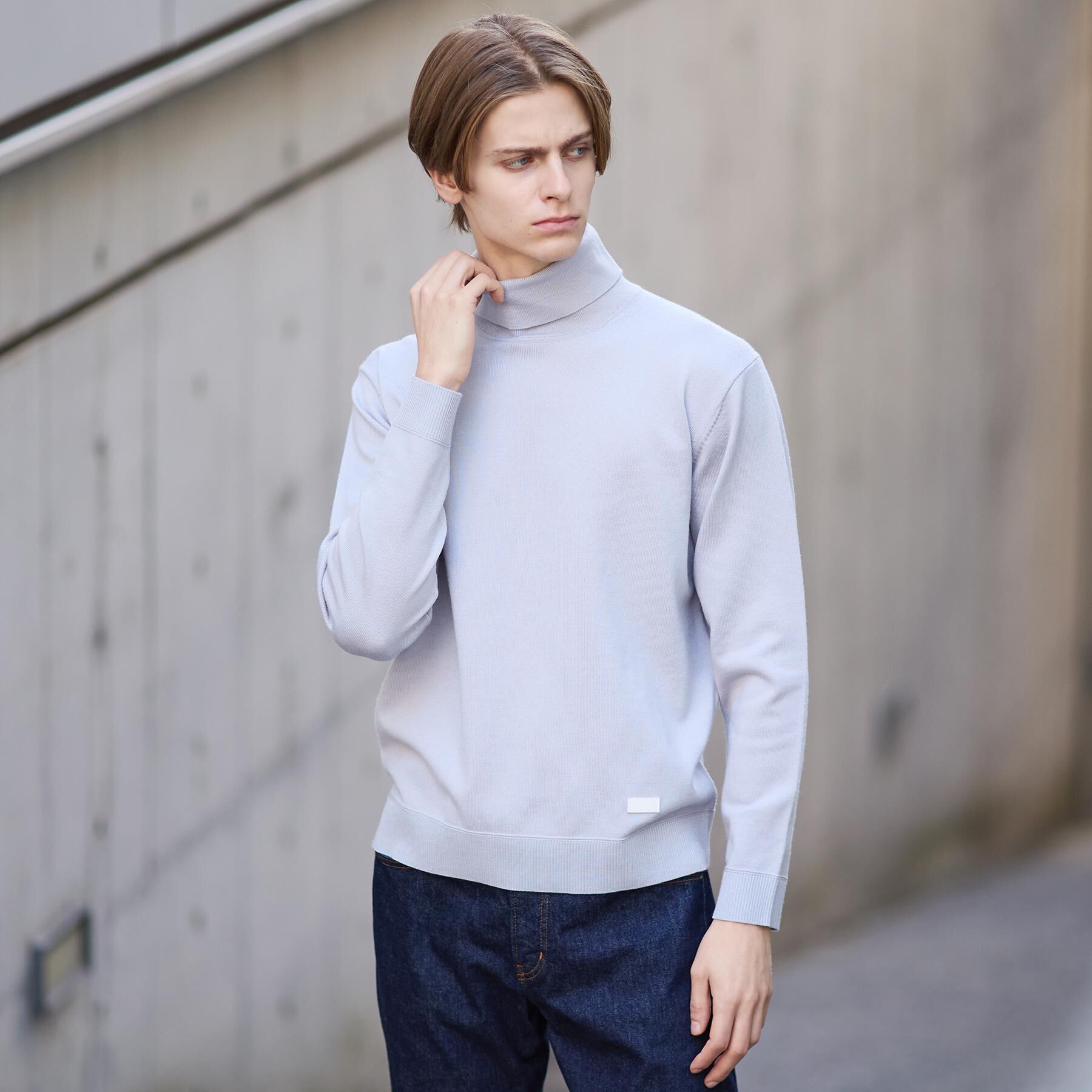 TAKEO KIKUCHI「【Sサイズ～】アンチピリング タートルネック ニット」|ニット・セーター|ライトグレー(011