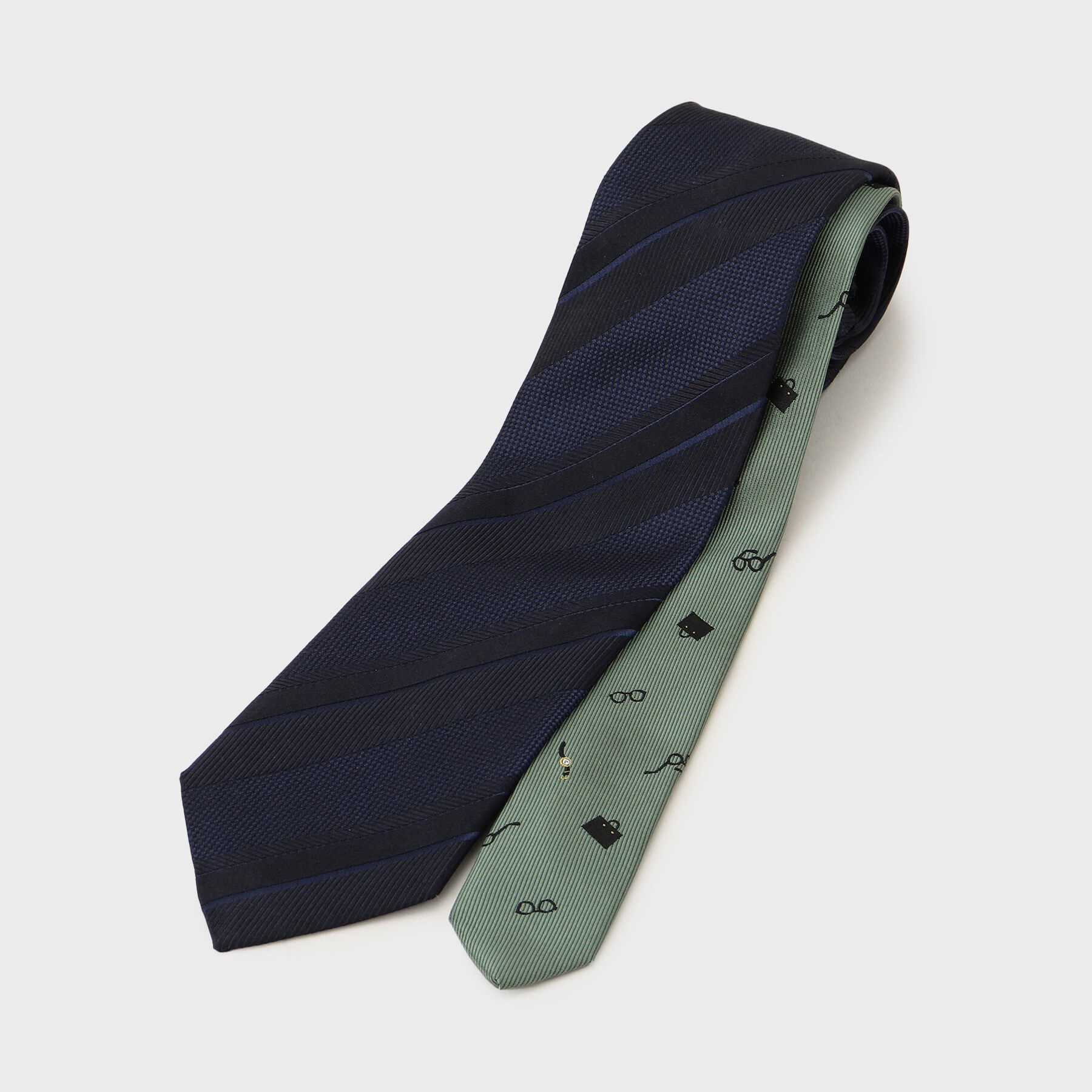 TAKEO KIKUCHI「【BOXセット】ジェントルマンストライプ ネクタイ&times;眼鏡型タイバー」|ネクタイ・蝶ネクタイ|