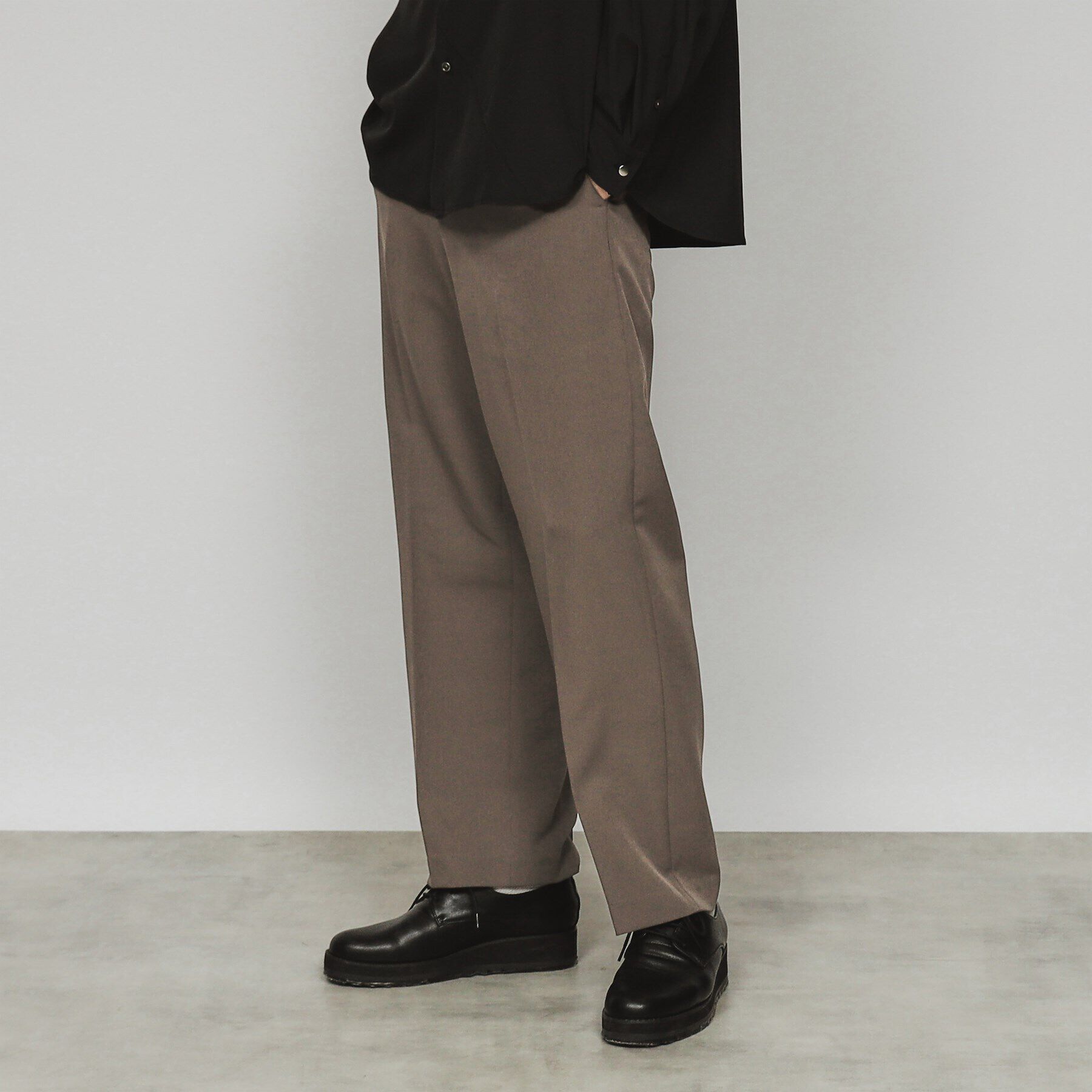 tk.TAKEO KIKUCHI「360度ストレッチワイドストレートパンツ」|その他|ブラウン(043)