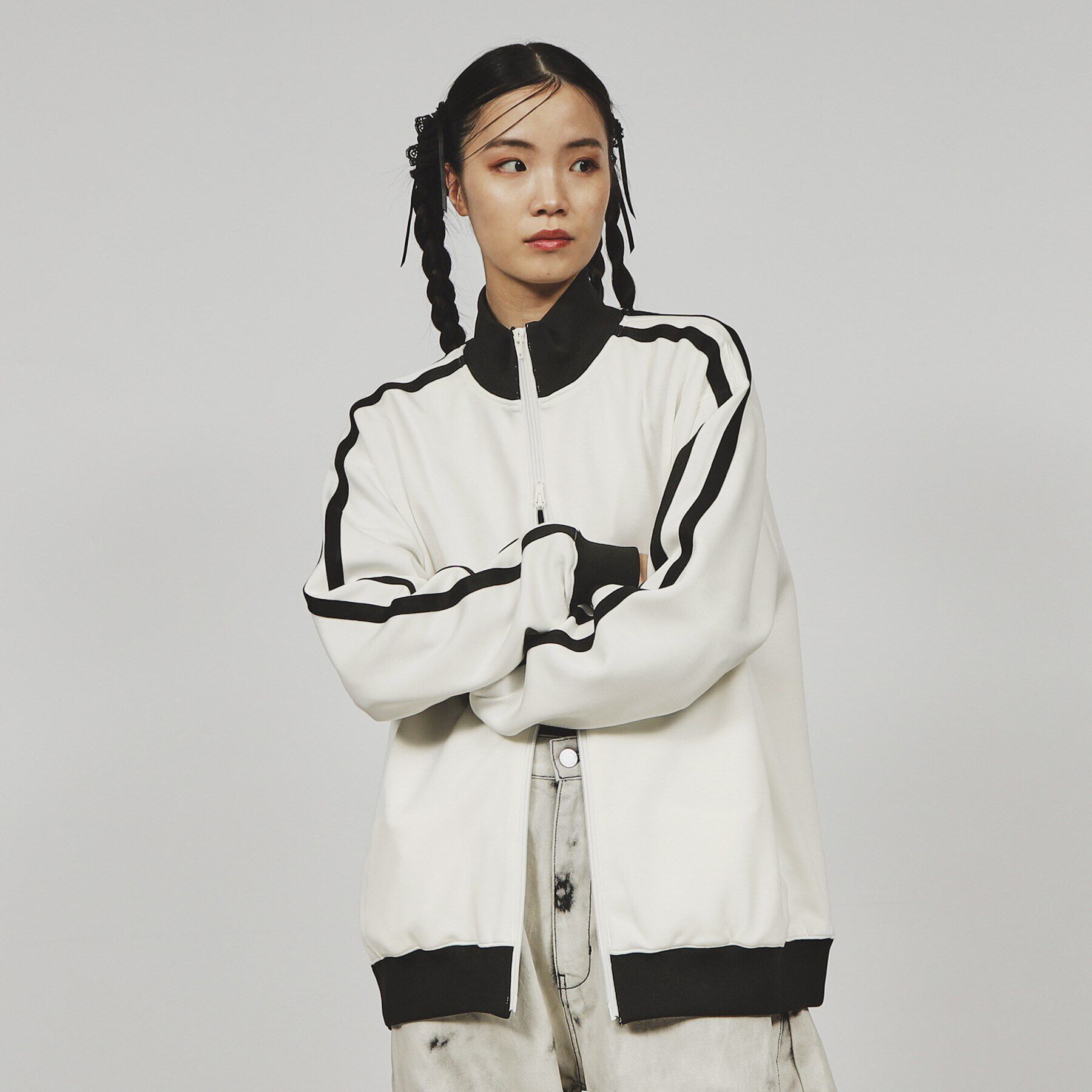 tk.TAKEO KIKUCHI「ルーズシルエットトラックジャケット（セットアップ対応）」|ブルゾン・スタジャン|