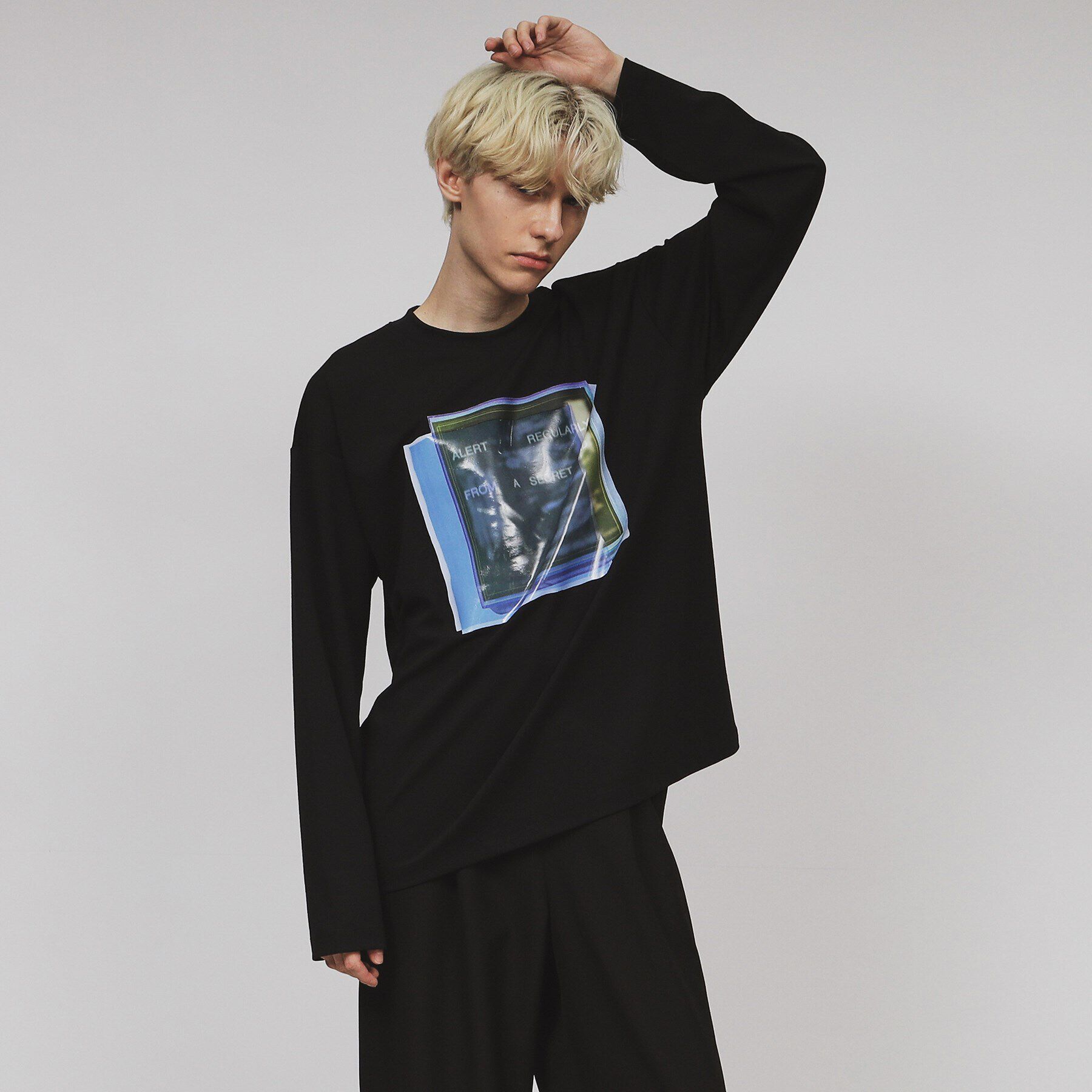 tk.TAKEO KIKUCHI「コラージュカットソー」|Tシャツ・カットソー|ﾌﾞﾗｯｸ(019)