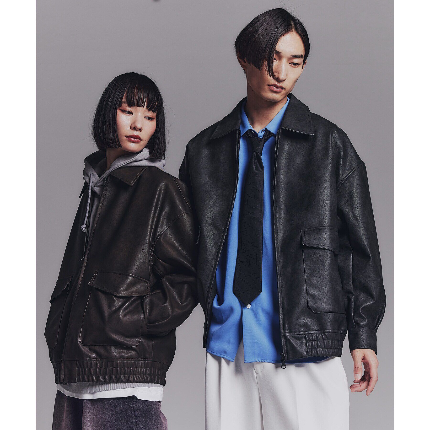 tk.TAKEO KIKUCHI「A－2シンセティックレザーブルゾン」|ブルゾン・スタジャン|