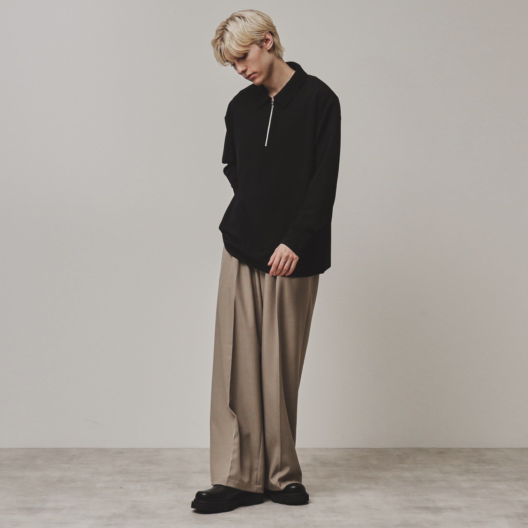 tk.TAKEO KIKUCHI「ジョーゼットハーフジップポロ」|Tシャツ・カットソー|