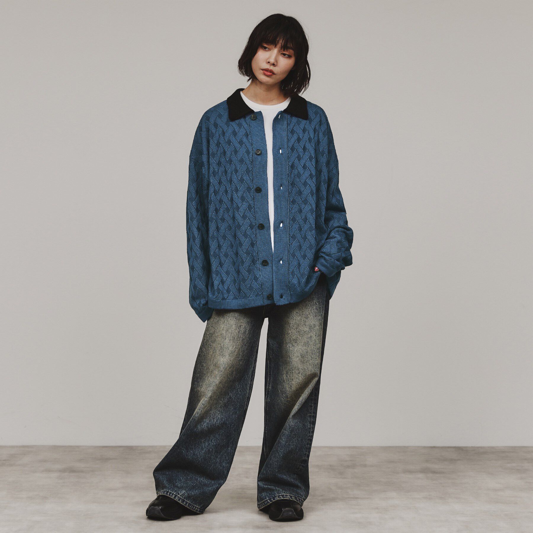 tk.TAKEO KIKUCHI「衿付きニットカーディガン」|カーディガン|