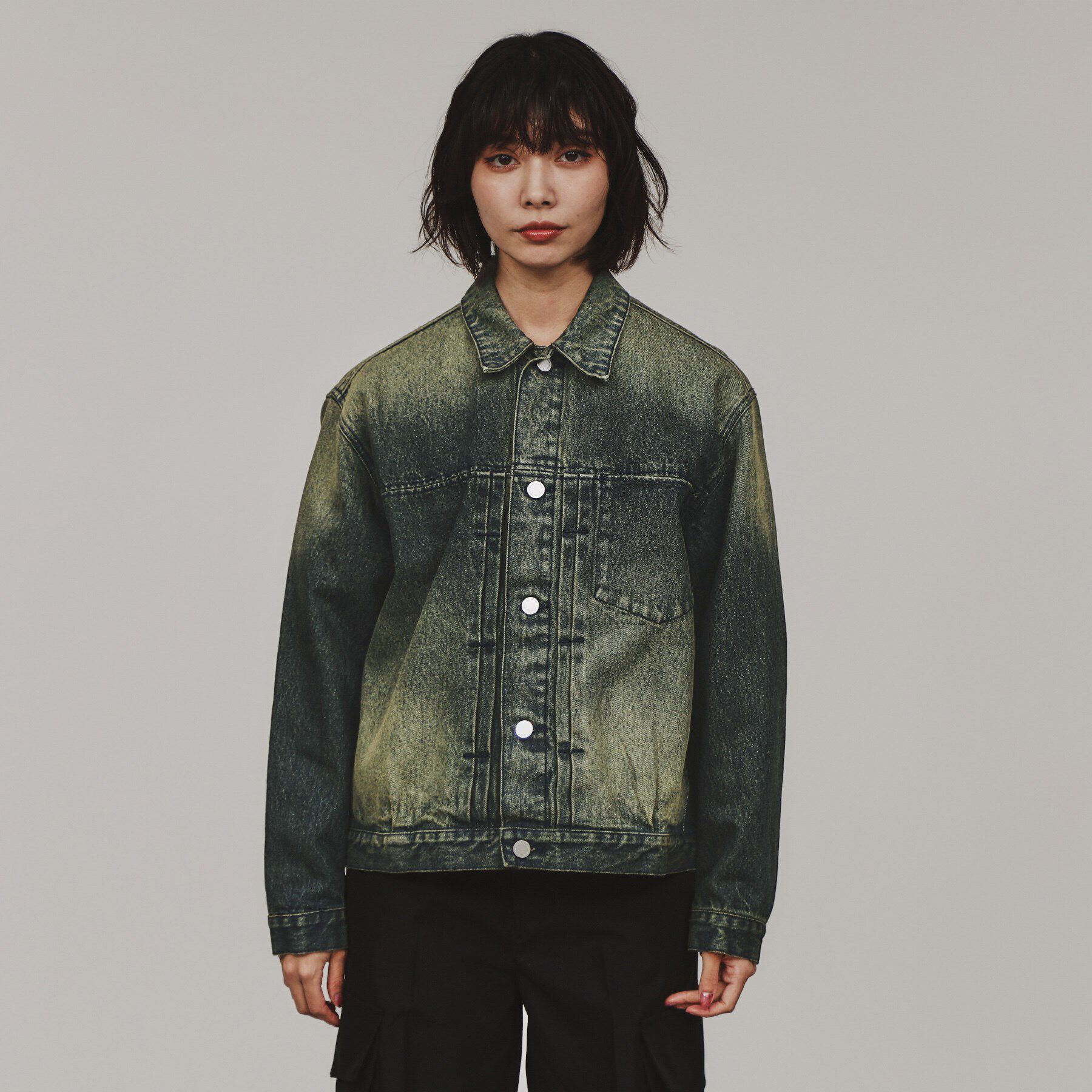 tk.TAKEO KIKUCHI「ウォッシュドカラーデニムブルゾン」|デニムジャケット|