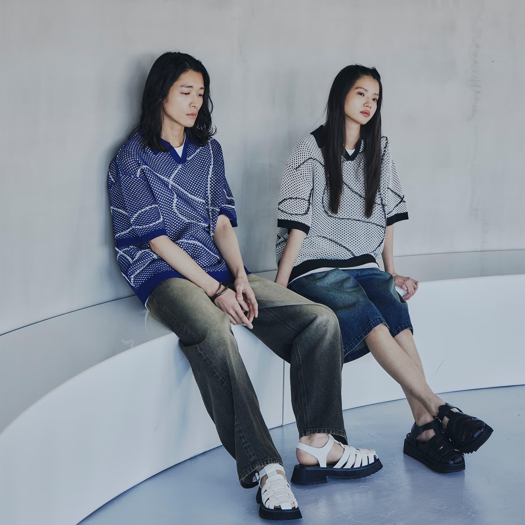 tk.TAKEO KIKUCHI「ラインアートニットポロ」|ニット・セーター|