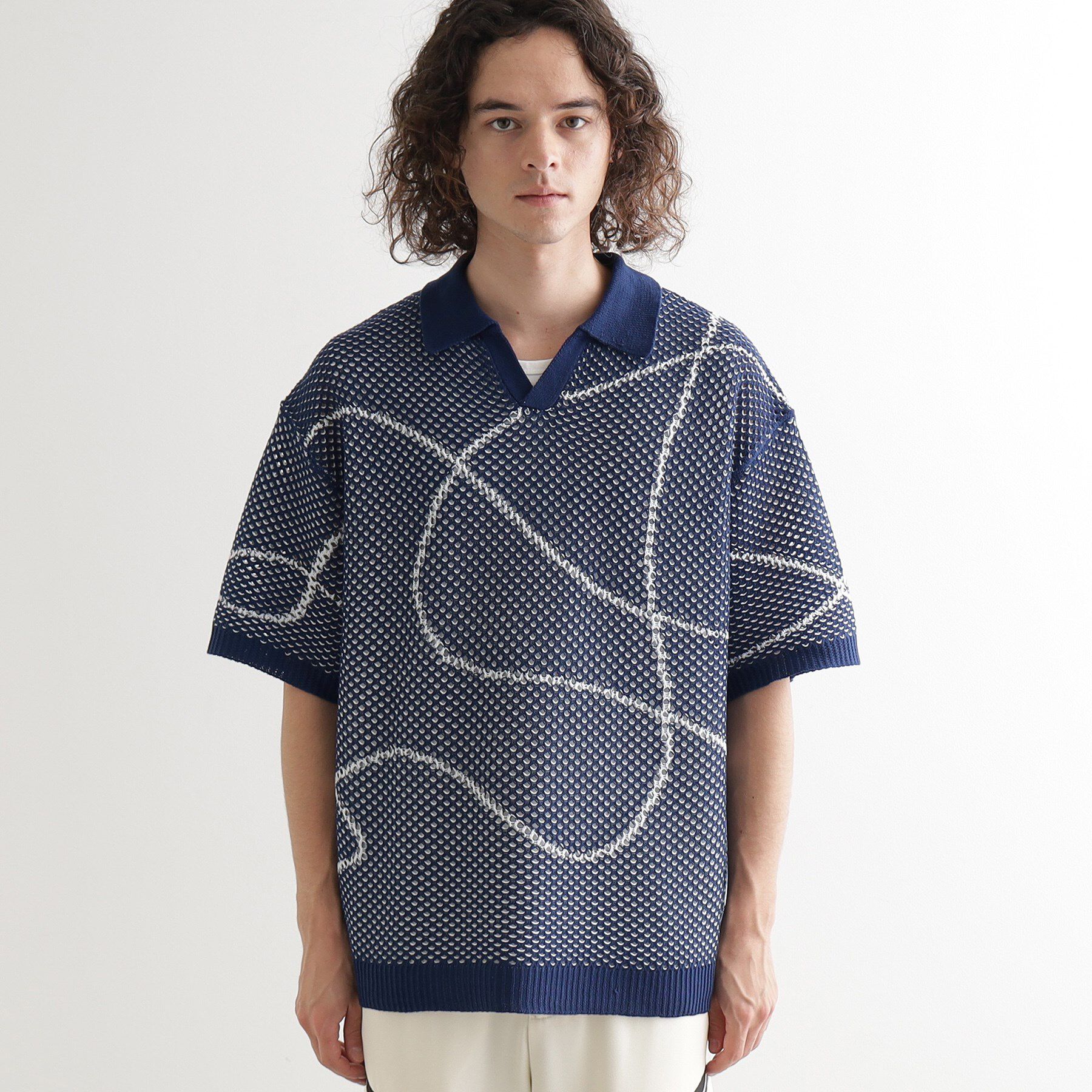 tk.TAKEO KIKUCHI「ラインアートニットポロ」|ニット・セーター|