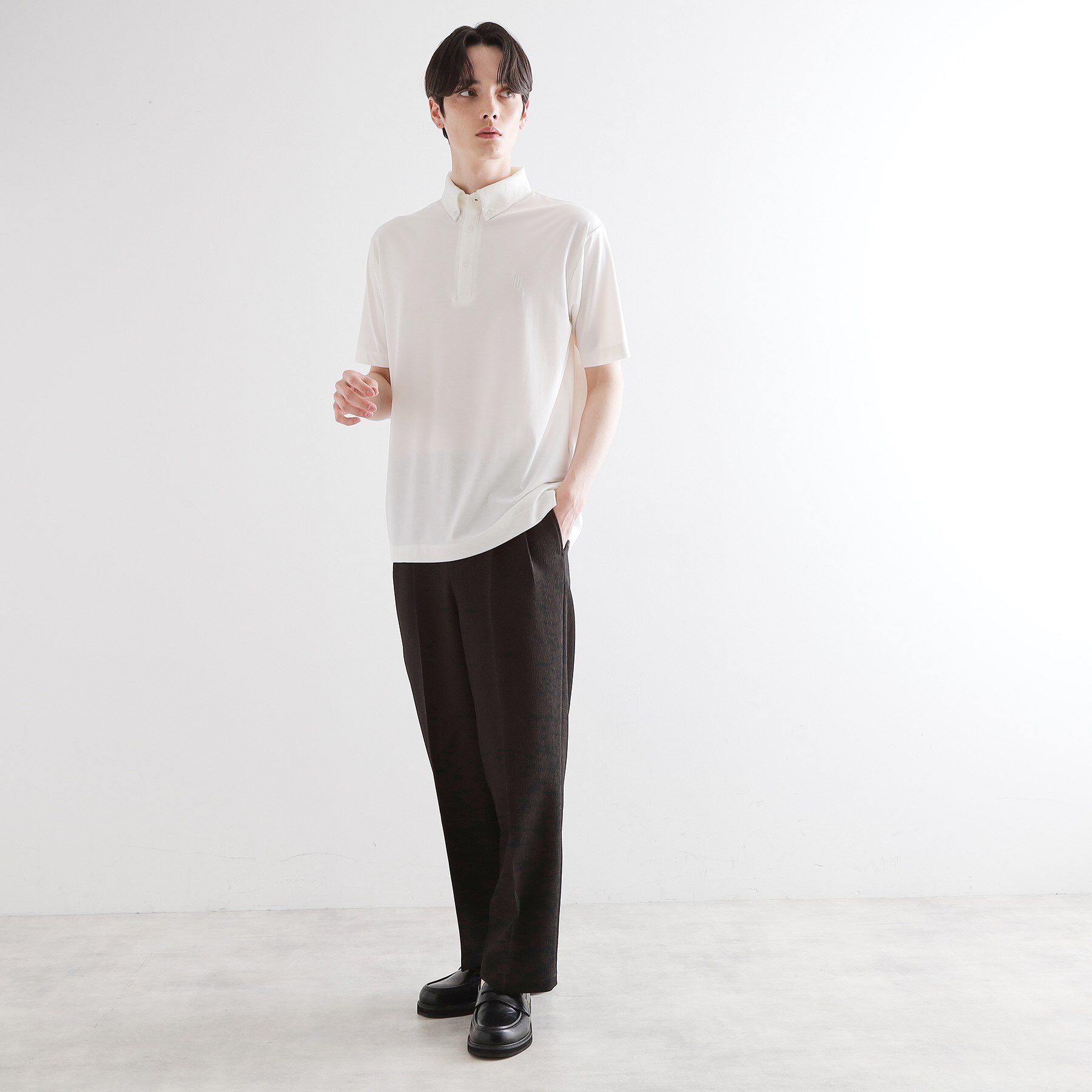 tk.TAKEO KIKUCHI「【マシンウォッシャブル】ハイゲージジャージストレッチポロシャツ」|ポロシャツ|