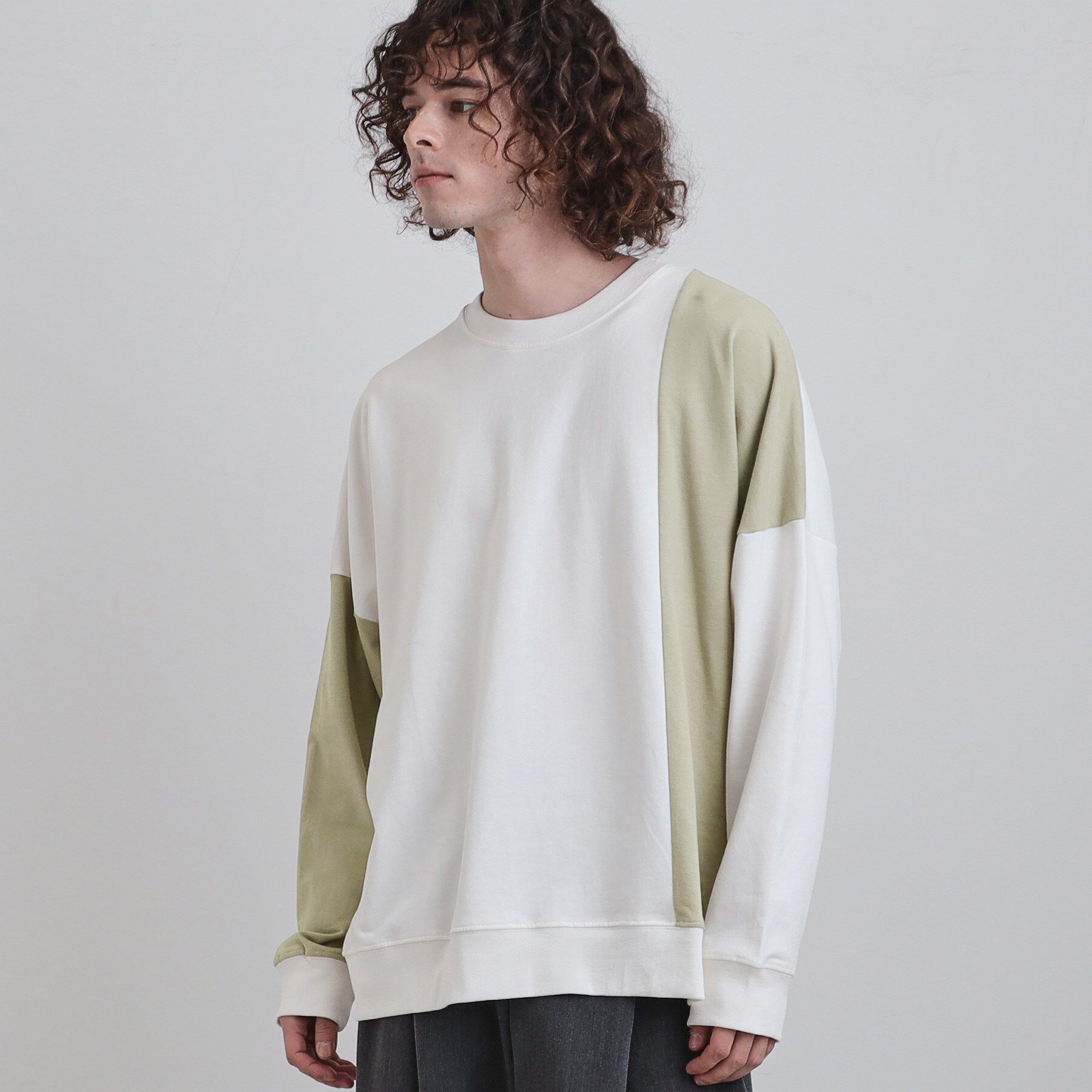 tk.TAKEO KIKUCHI「切り替えスウェット」|Tシャツ・カットソー|オフホワイト(503