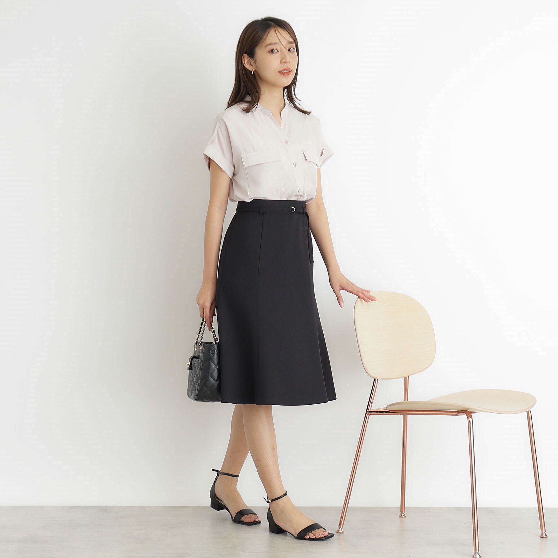 index「ストレッチベルテッドマーメイドスカート【防シワ/洗濯機洗い可】」|スカート|