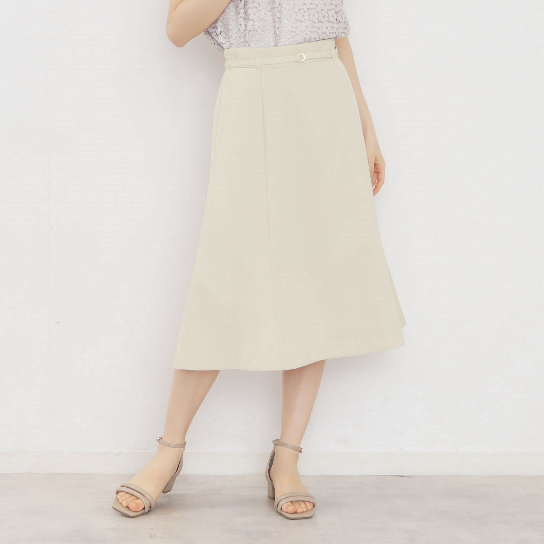 index「ストレッチベルテッドマーメイドスカート【防シワ/洗濯機洗い可】」|スカート|グレージュ(050)