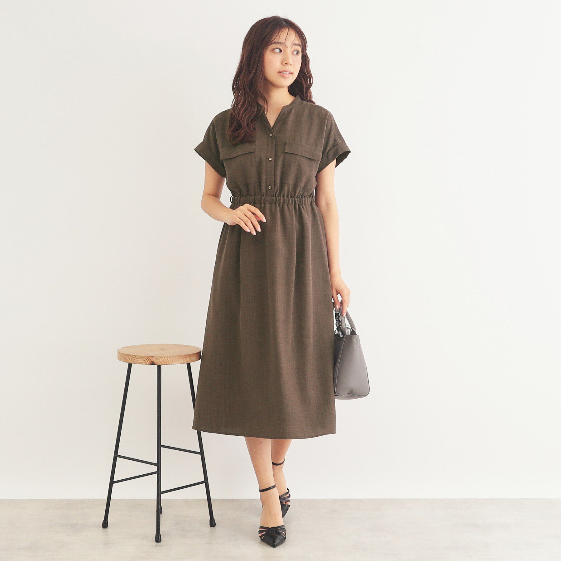 index「《6color/S-LLsize》ダブルポケットシャツワンピース【吸水速乾/防シワ/抗ピル/洗濯機洗」|ワンピース|