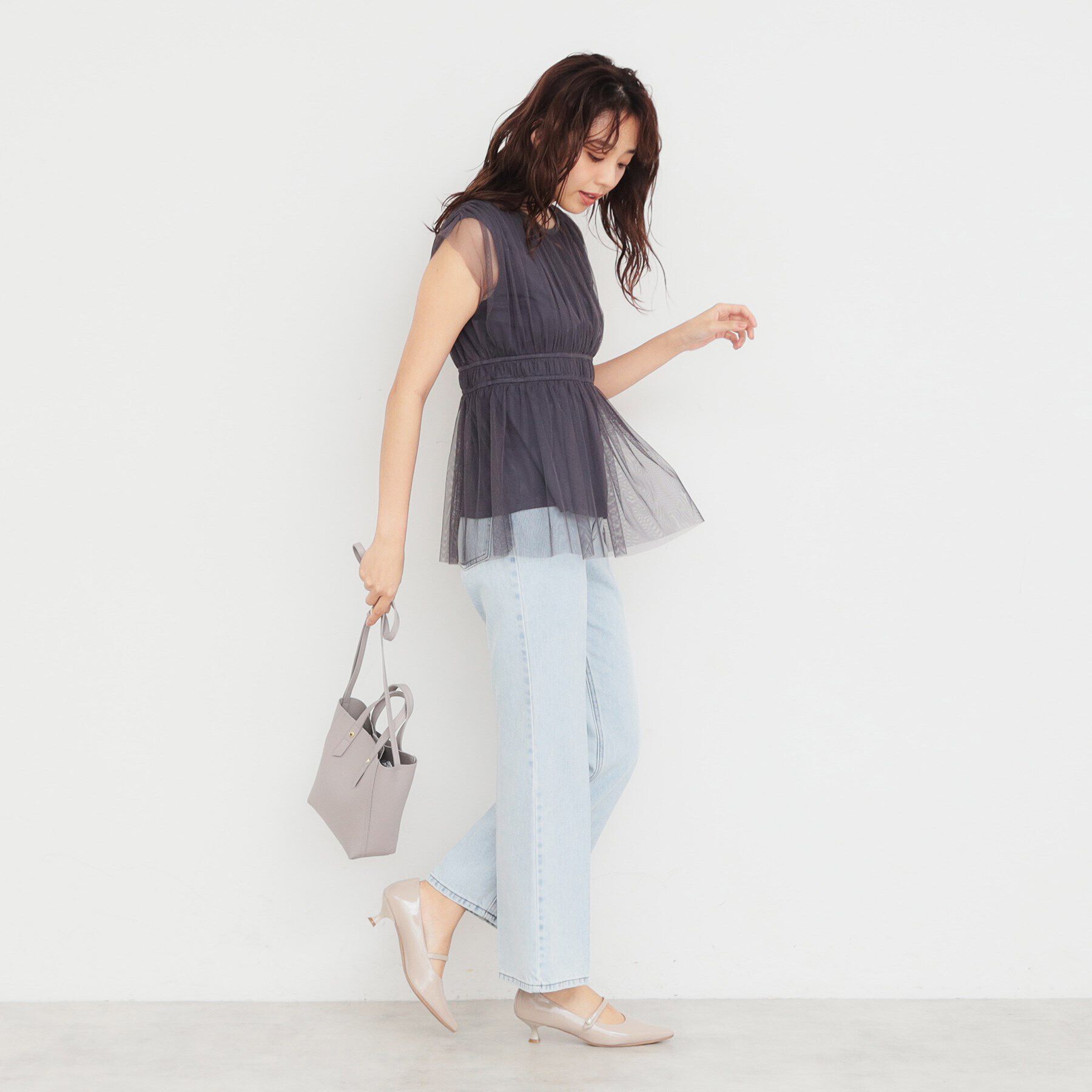 index「《美人百花掲載》チュールペプラムブラウス【洗濯機洗い可】」|シャツ・ブラウス|