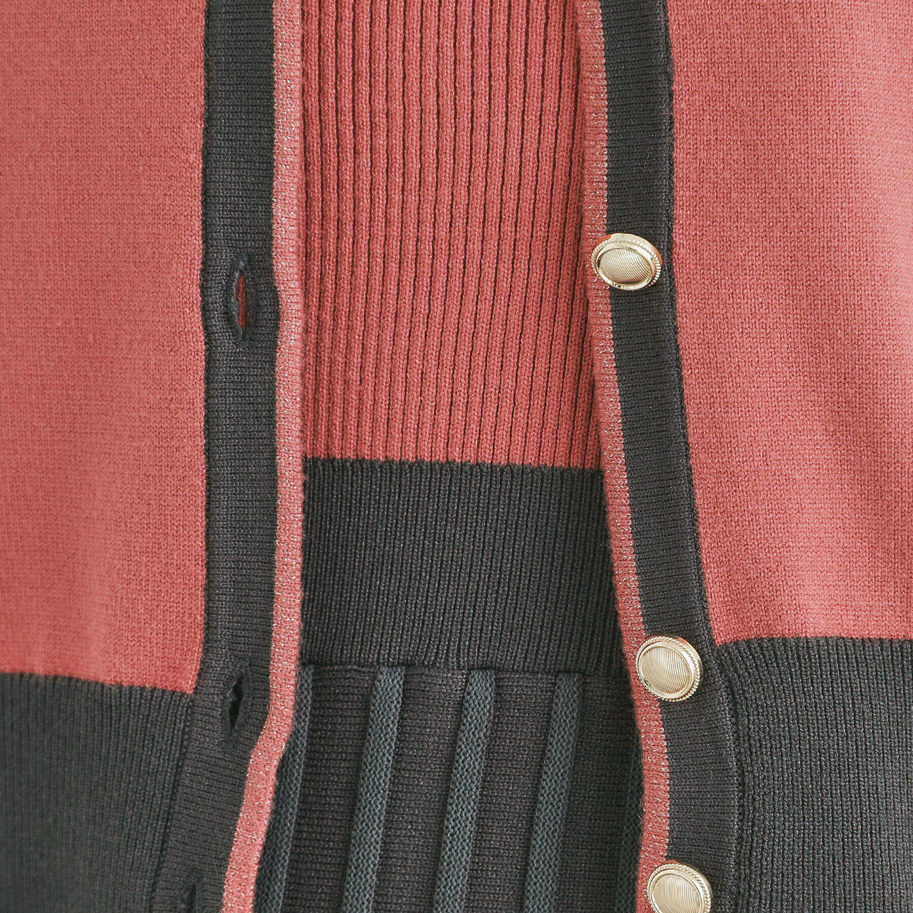 index「《ツインセット》カーディガン&times;バイカラーニットワンピース【洗濯機洗い可】」|ワンピース|