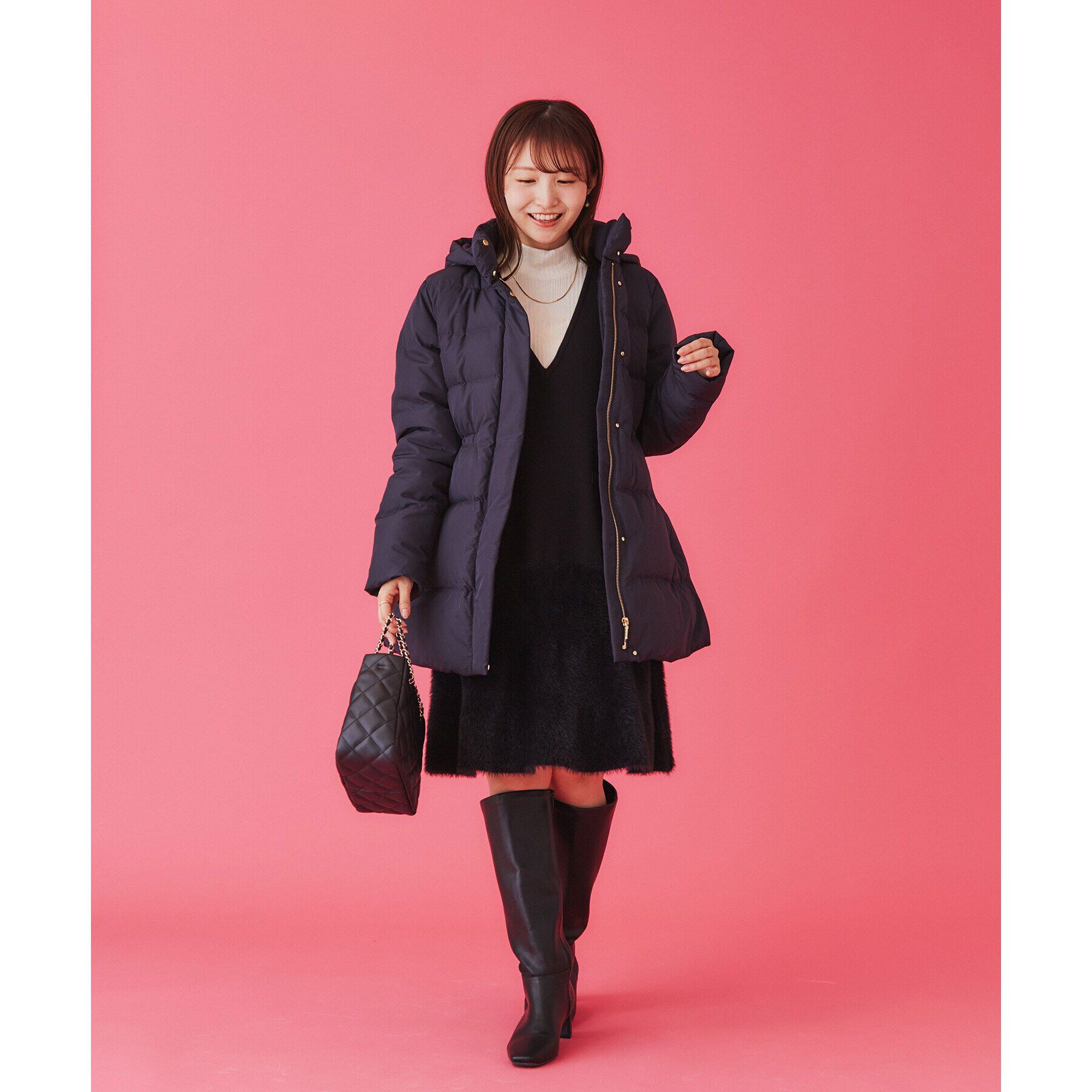 index「《XS-LLsize》河田ダウン ドロストミドルコート【洗濯機洗い可/撥水/静電気防止裏地】」|ダウン|