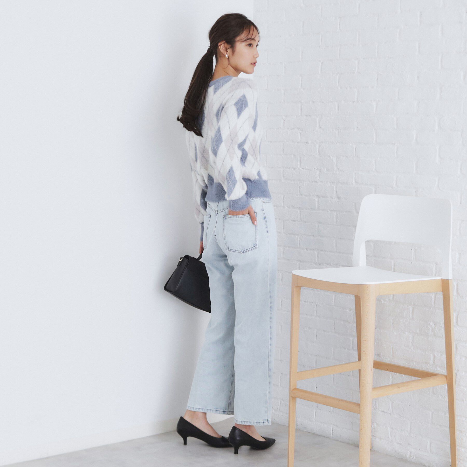 index「アーガイルチェックフェザーニット【洗濯機洗い可】」|ニット・セーター|