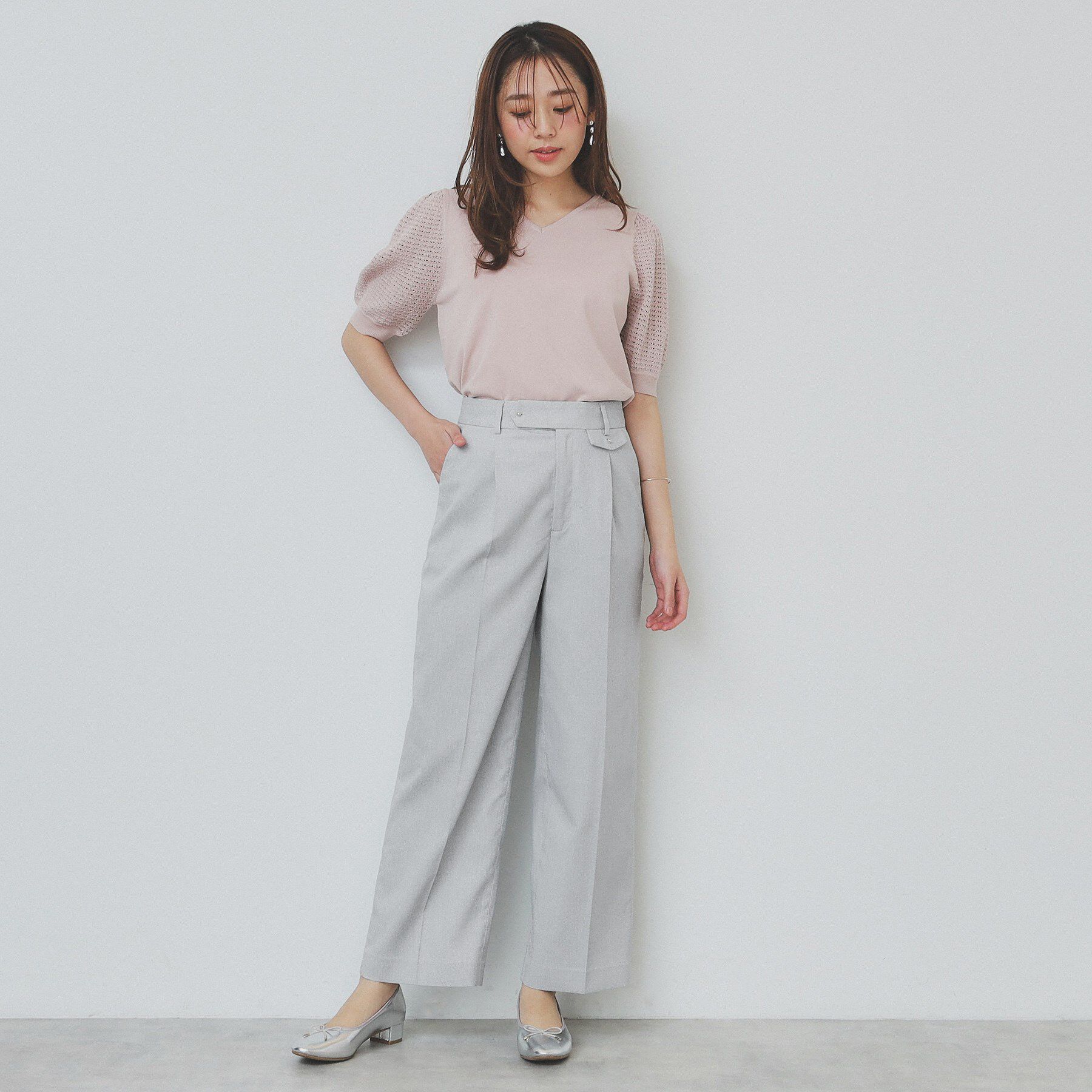 index「サイドフラップストレッチワイドパンツ【洗濯機洗い可／イージーケア】」|その他|