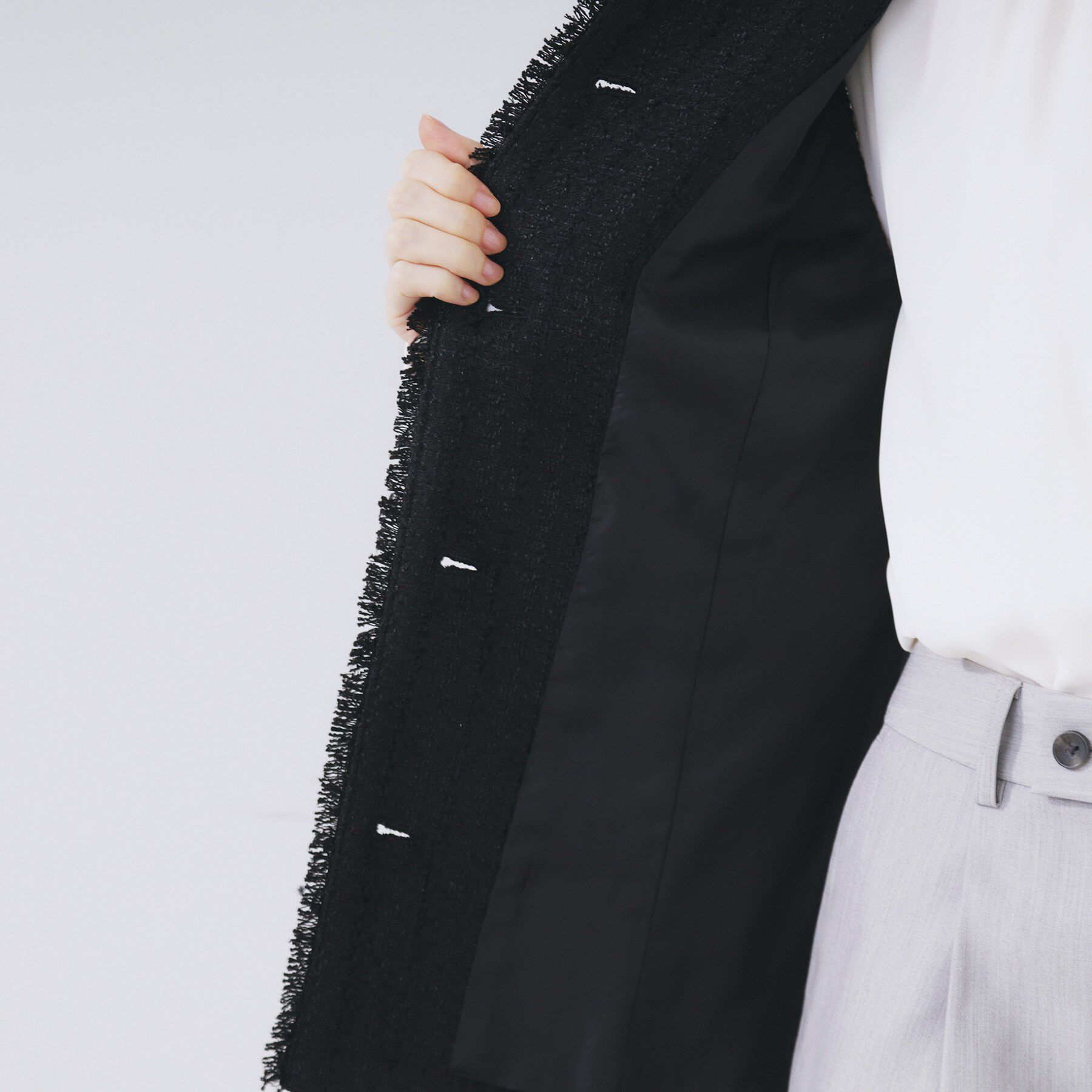 index「ファンシーツイードペプラムジレ【洗える】」|ベスト・ジレ|