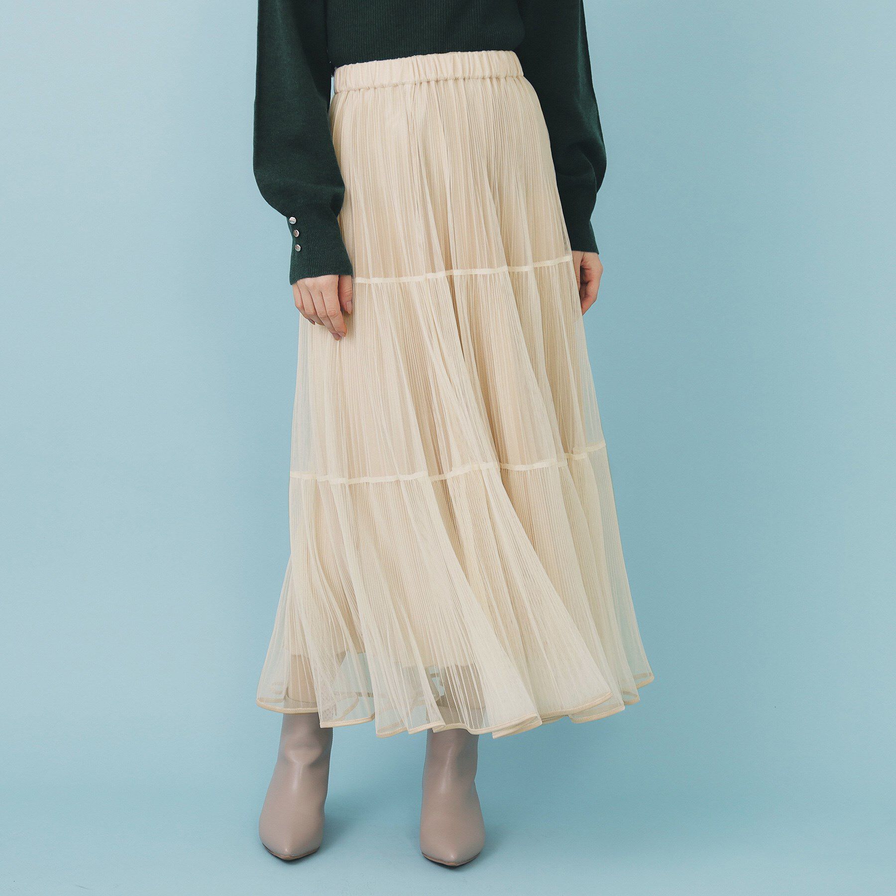 index「リバーシブルチュールティアードフレアスカート【洗濯機可OK】」|スカート|