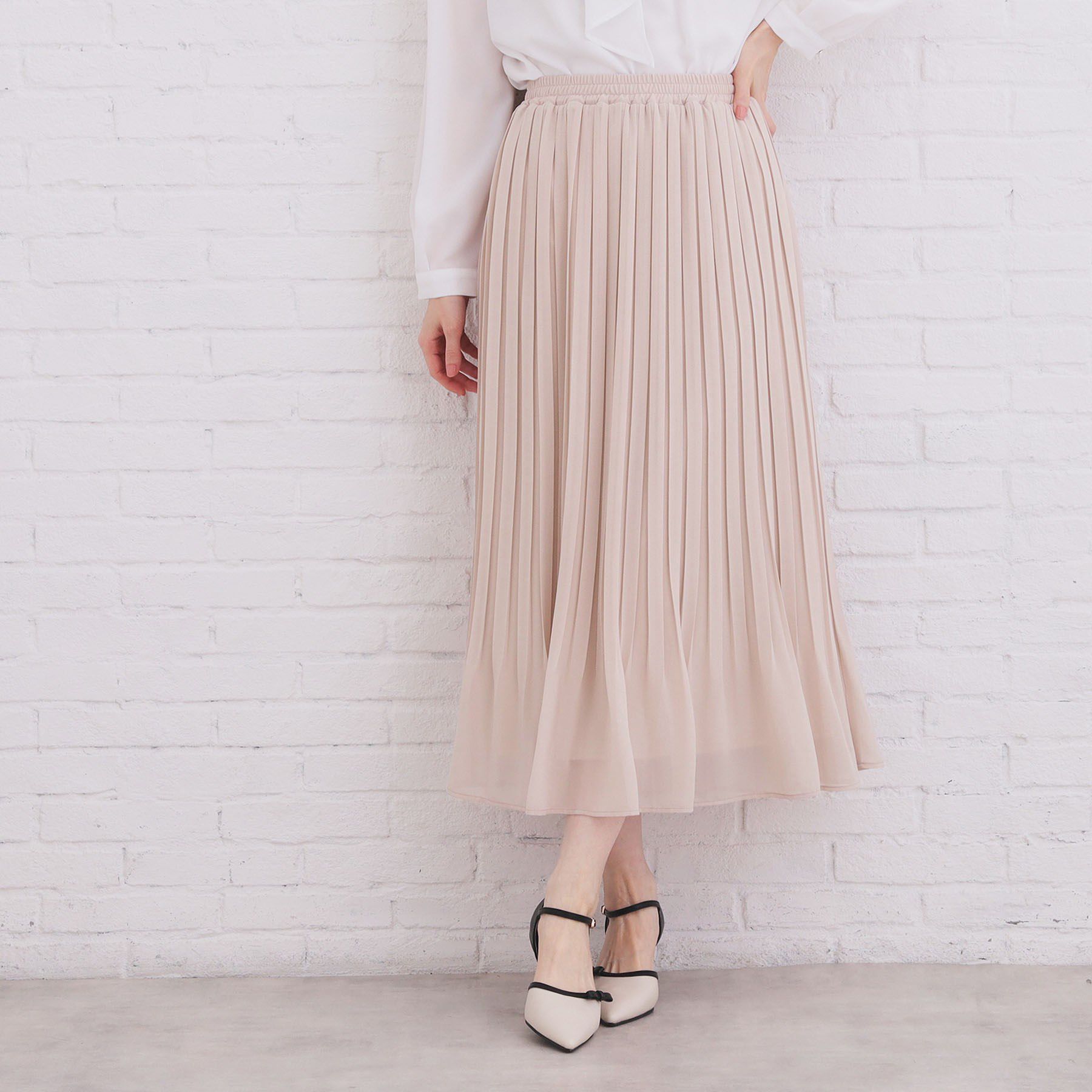 index「選べる丈 シフォンプリーツスカート【洗濯機OK／イージーアイロン／防シワ】」|スカート|