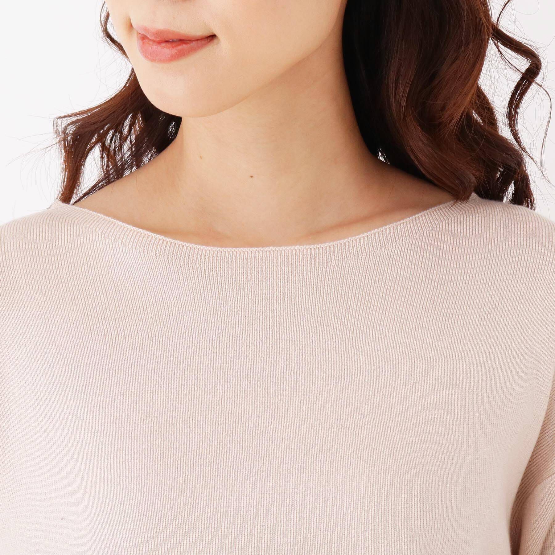 OPAQUE.CLIP「【洗える・34(SS) 42(LL)WEB限定サイズ】総針ボートネックプルオーバー」|ニット・セーター|