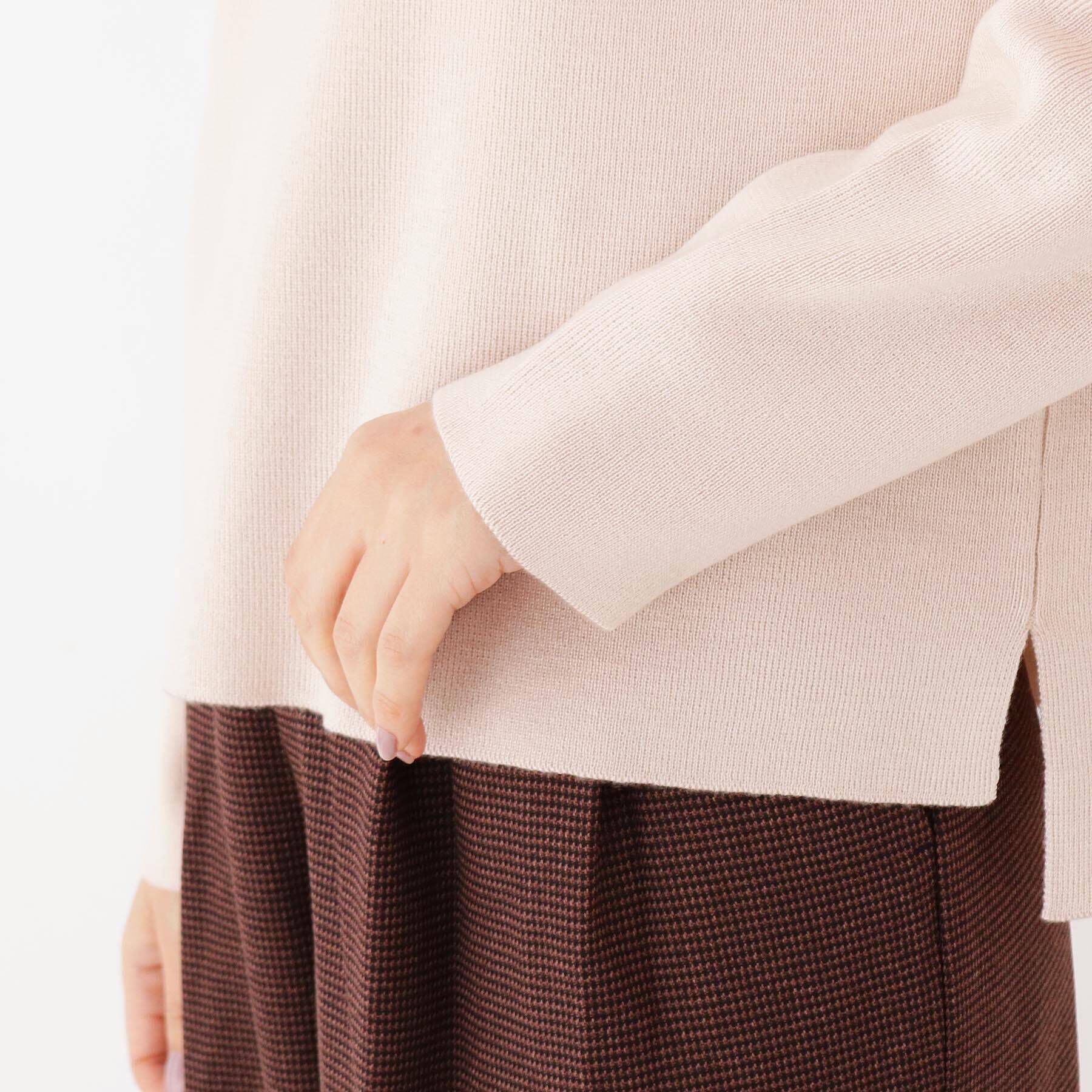 OPAQUE.CLIP「【洗える・34(SS) 42(LL)WEB限定サイズ】総針ボートネックプルオーバー」|ニット・セーター|