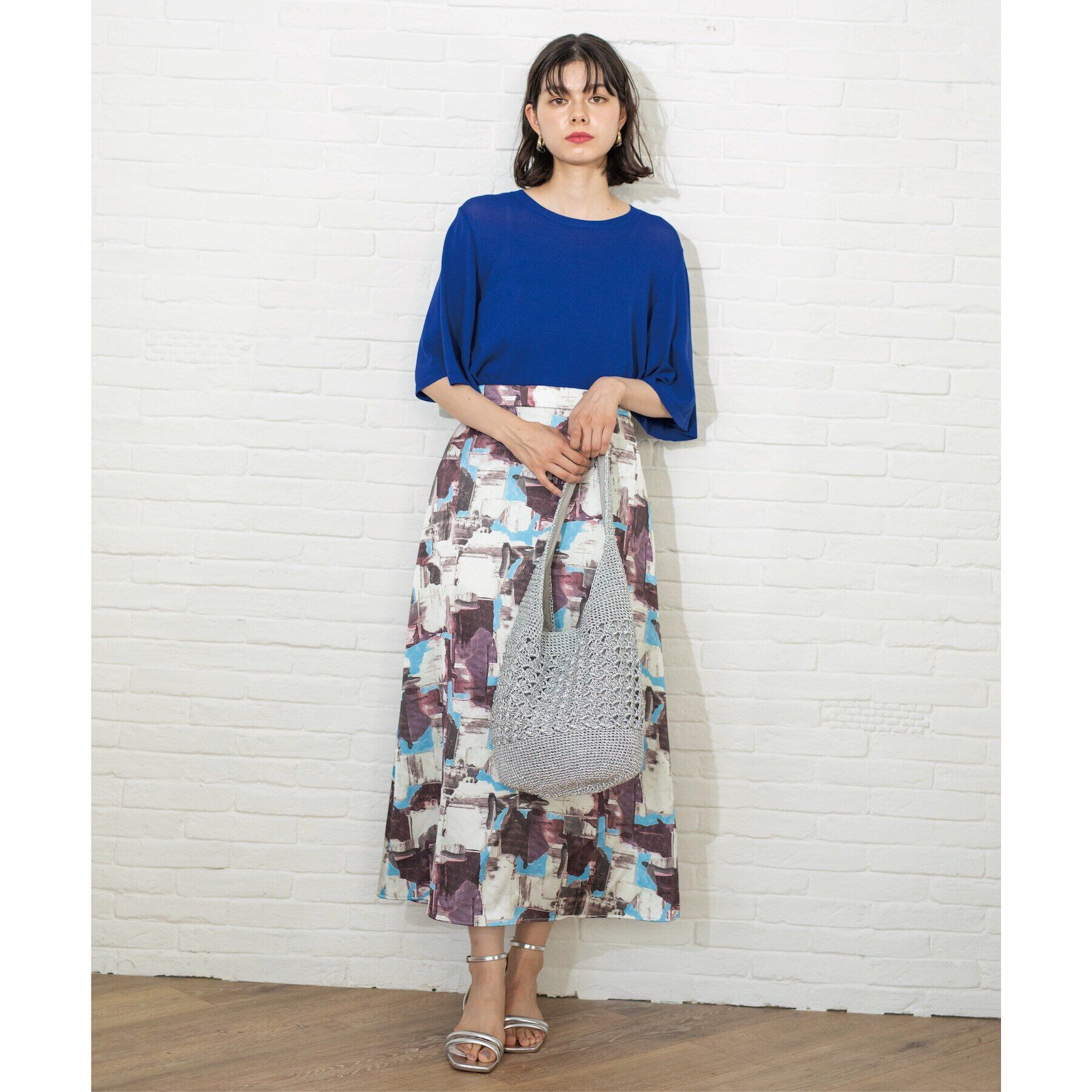 OPAQUE.CLIP「《6color》クールタッチフレアスリーブニット【洗濯機洗い可/UVケア/接触冷感/抗ピル】」|ニット・セーター|